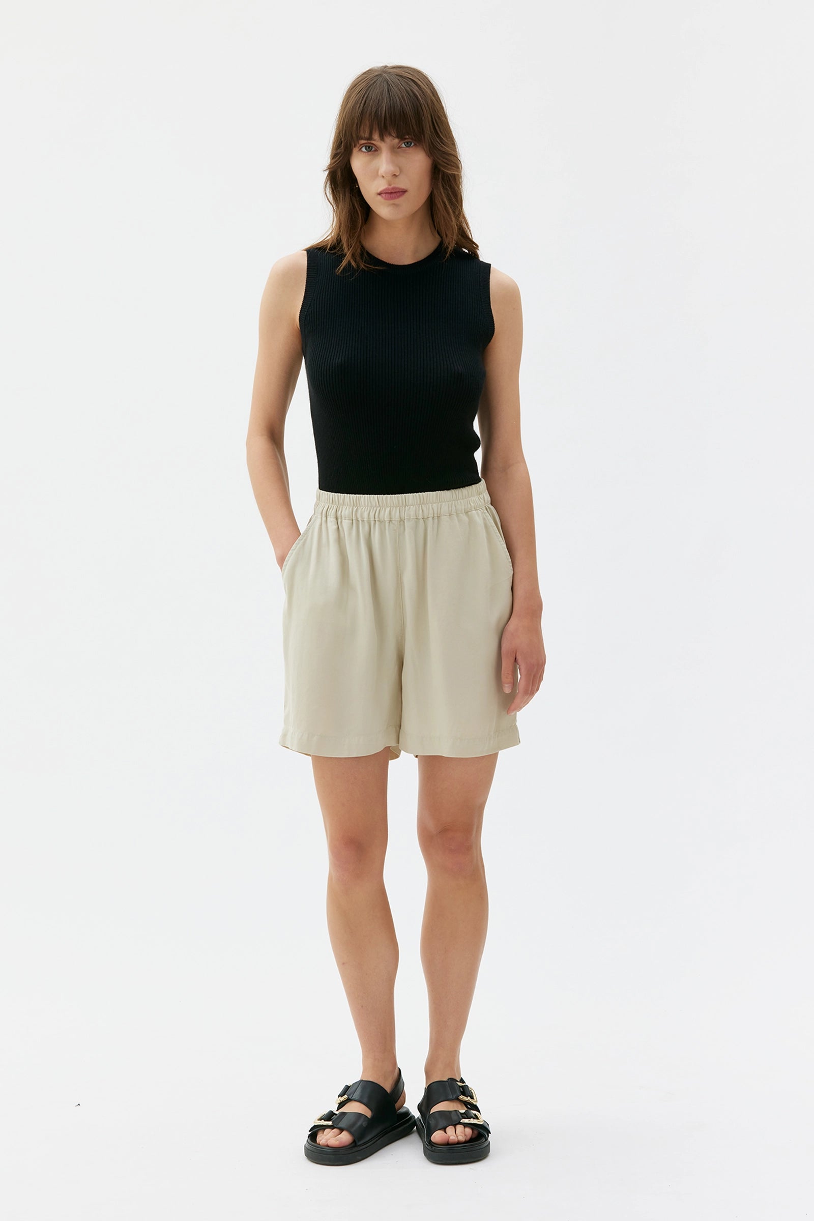 Bran Tencel Shorts - Off White
