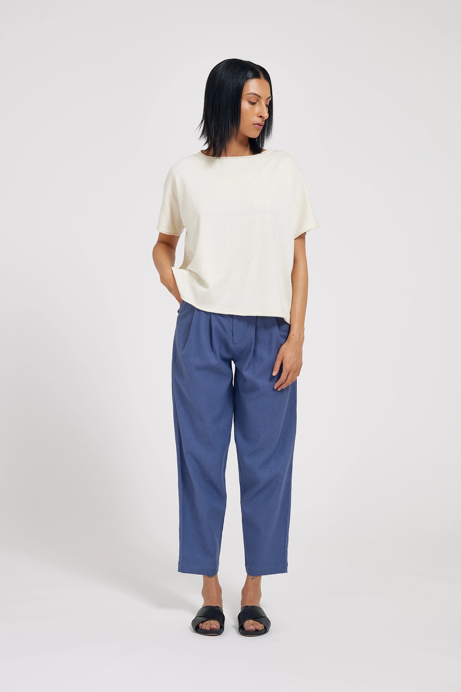Vera Linen Trousers - Daybreak Blue