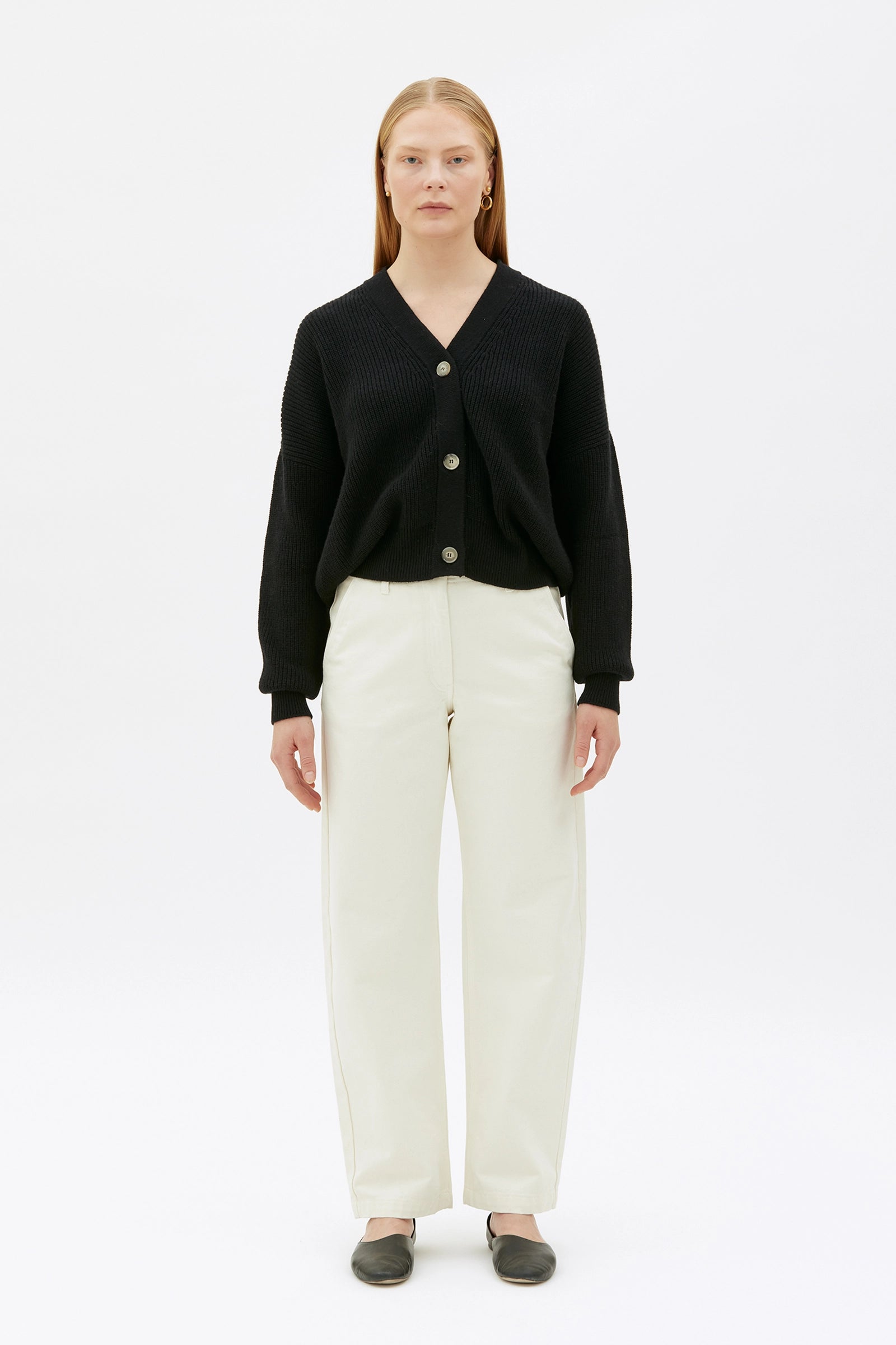 Celie Wool Cashmere Cardigan - Black