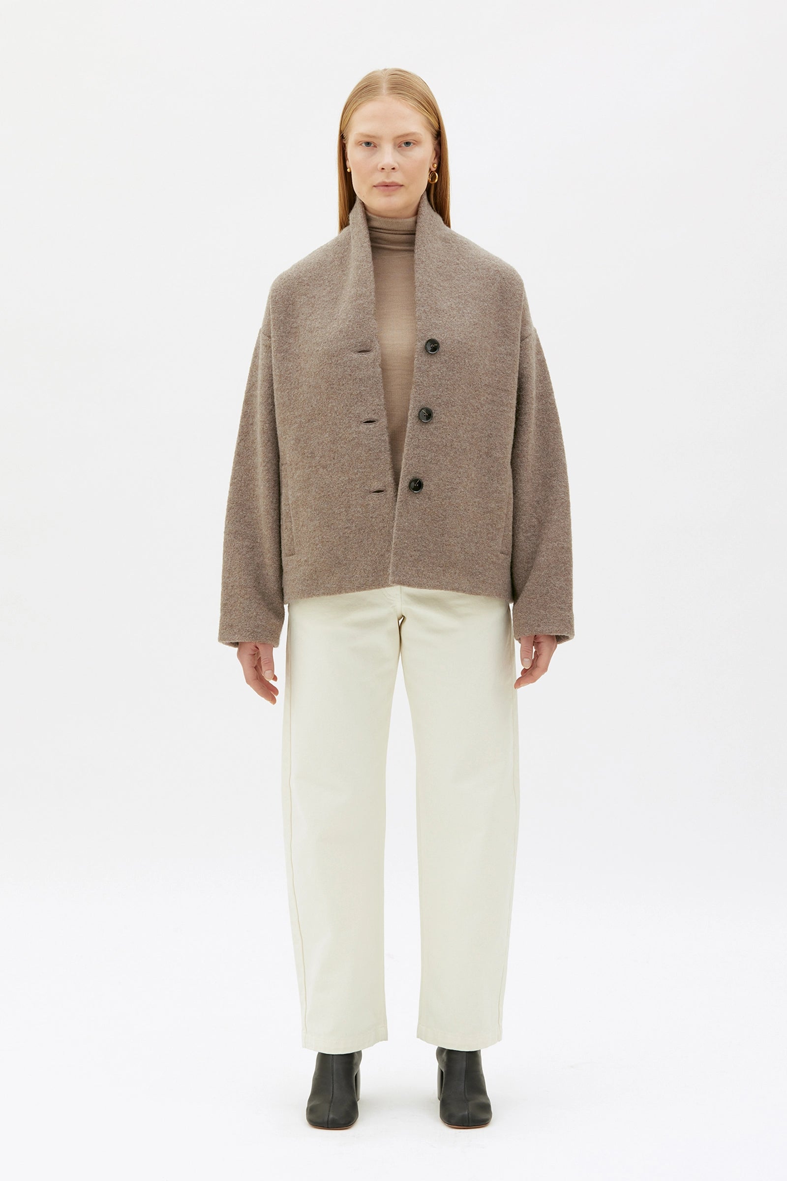 Hale Boiled Wool Jacket – Taupe