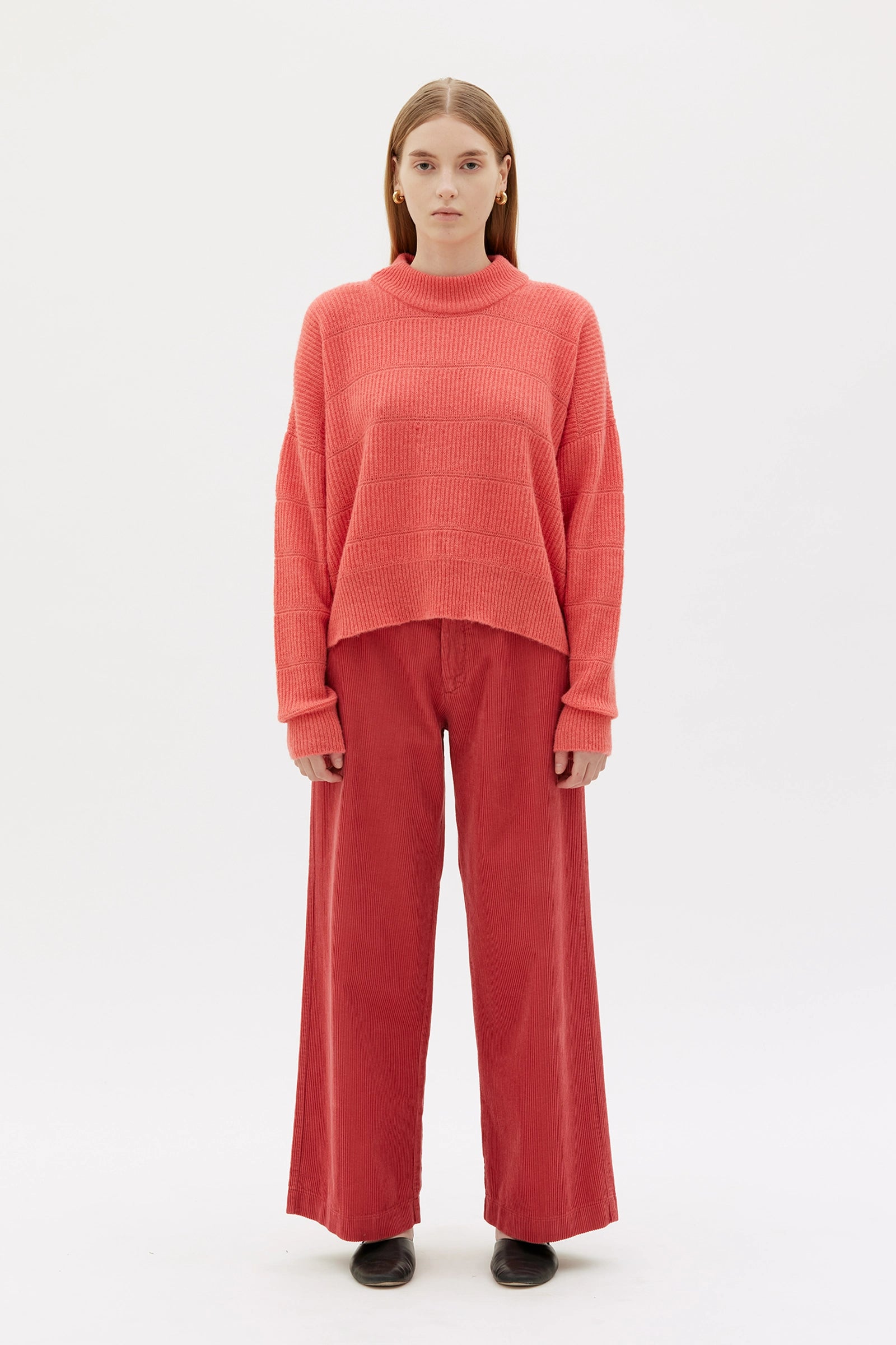 Lucille Tröja I Alpacka, Ull Och Ekologisk Bomull - Geranium Pink