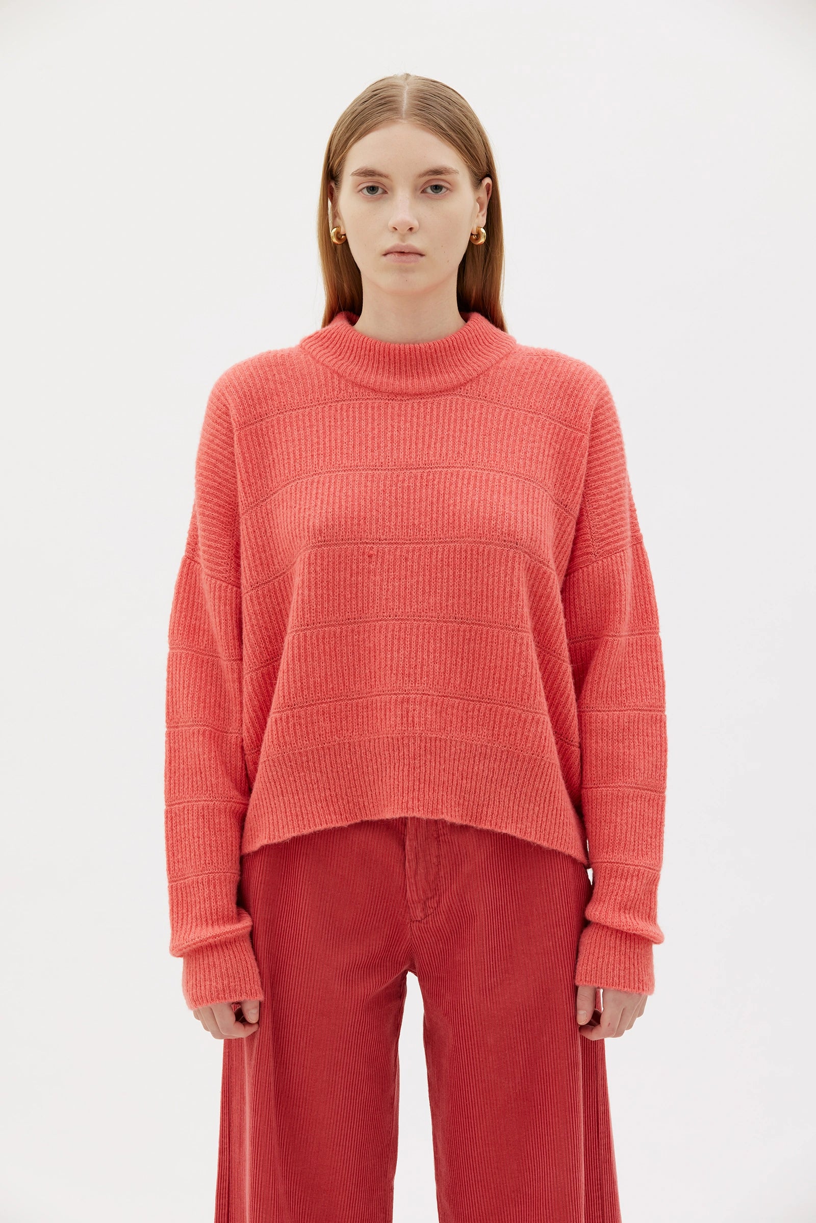 Lucille Tröja I Alpacka, Ull Och Ekologisk Bomull - Geranium Pink