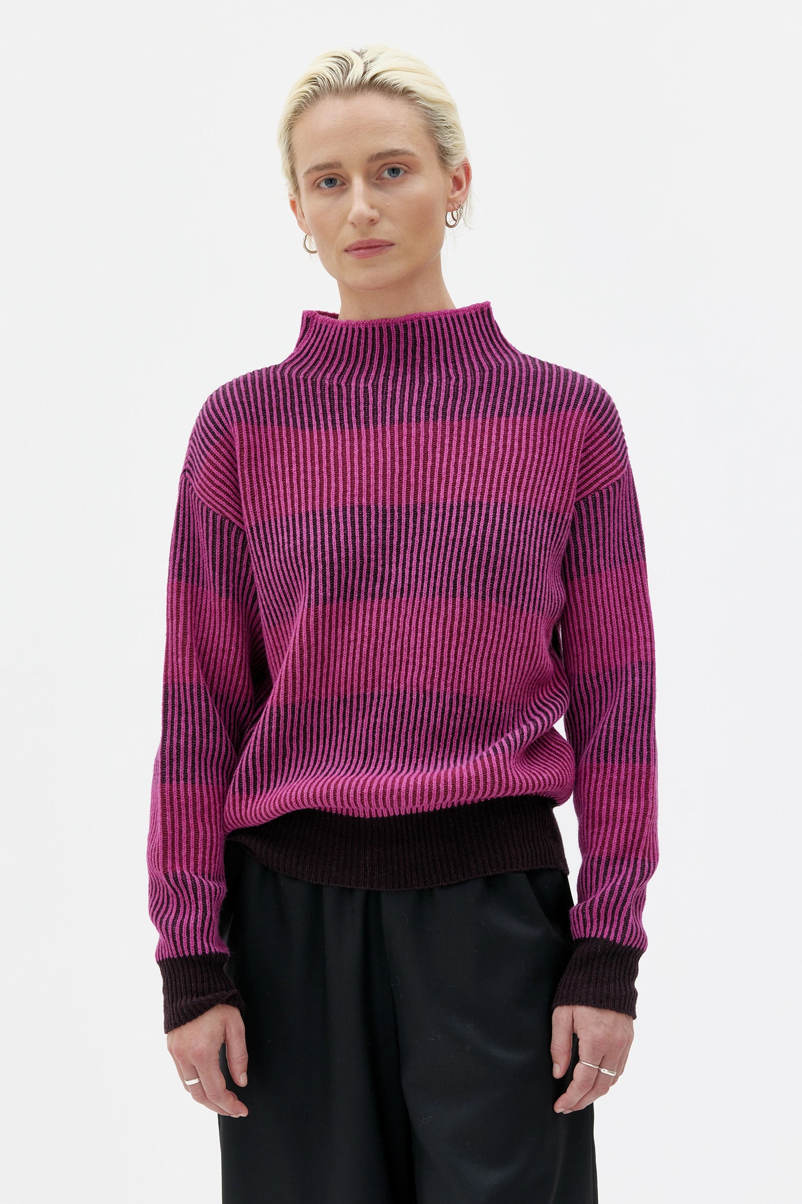 Mitzi Flerfärgad Ulltröja - Magenta Multicolour