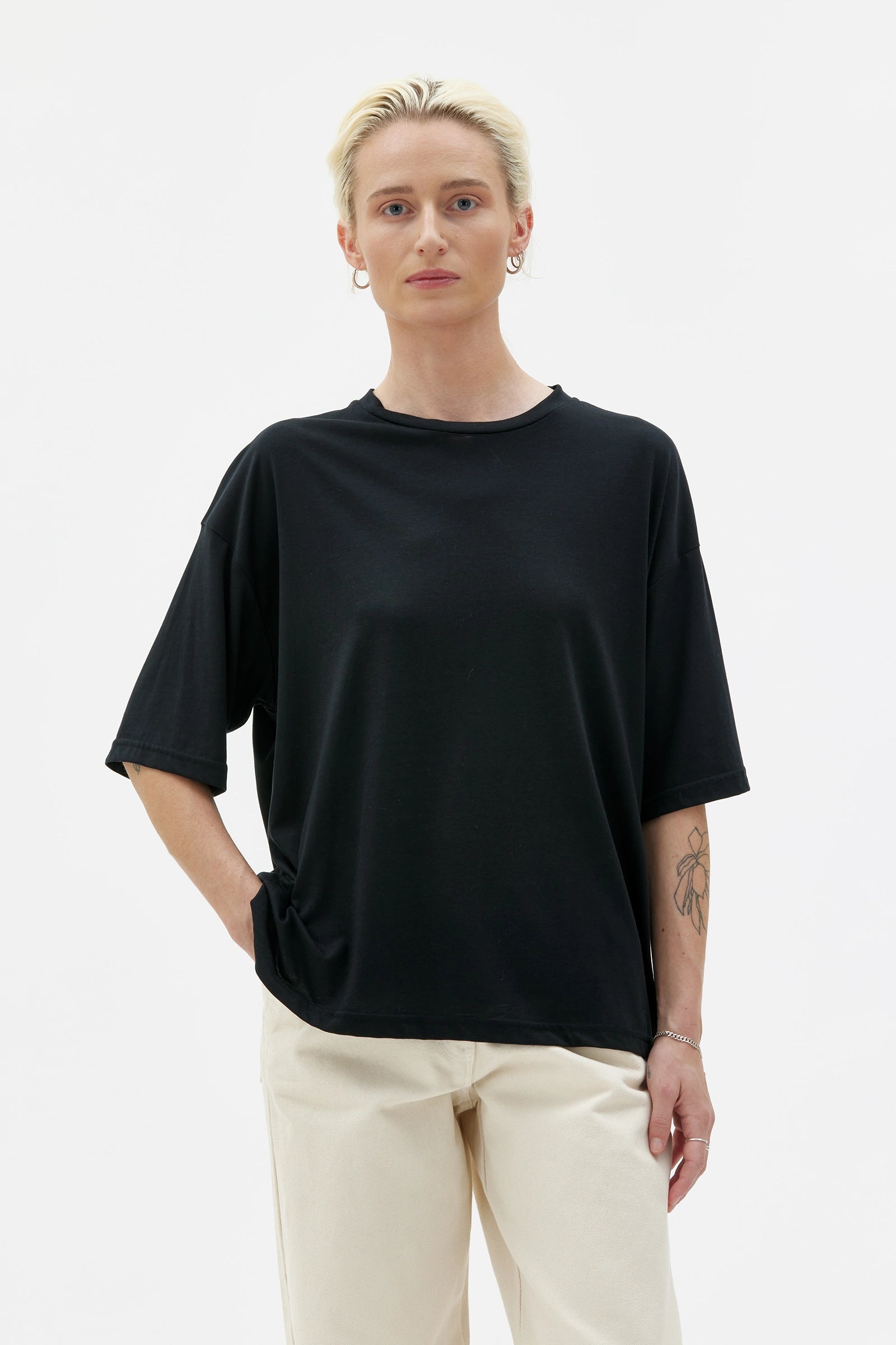Viva T–Shirt In Tencel Organic Cotton Jersey – Black