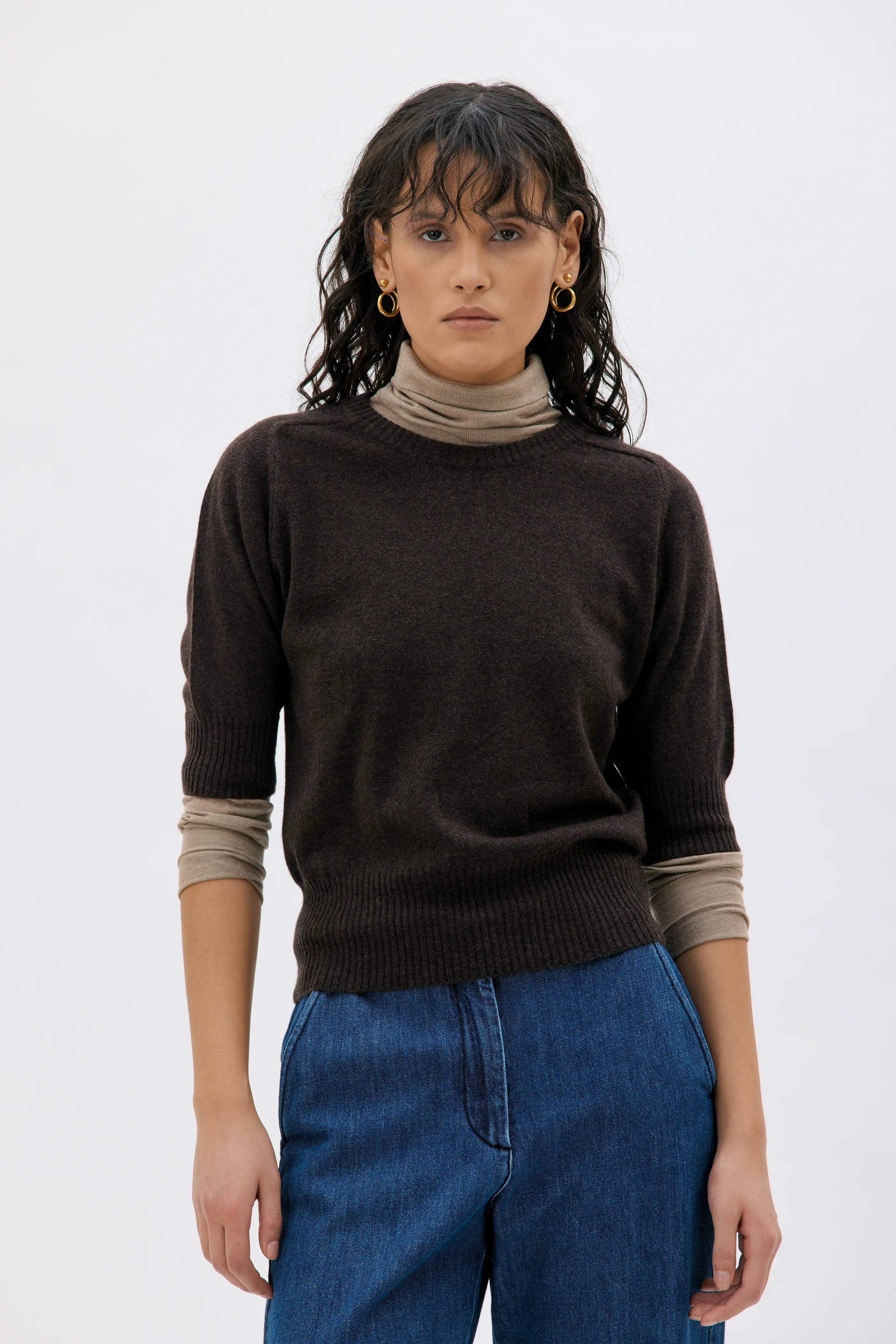 Ada Cashmere T-shirt - Dark Brown