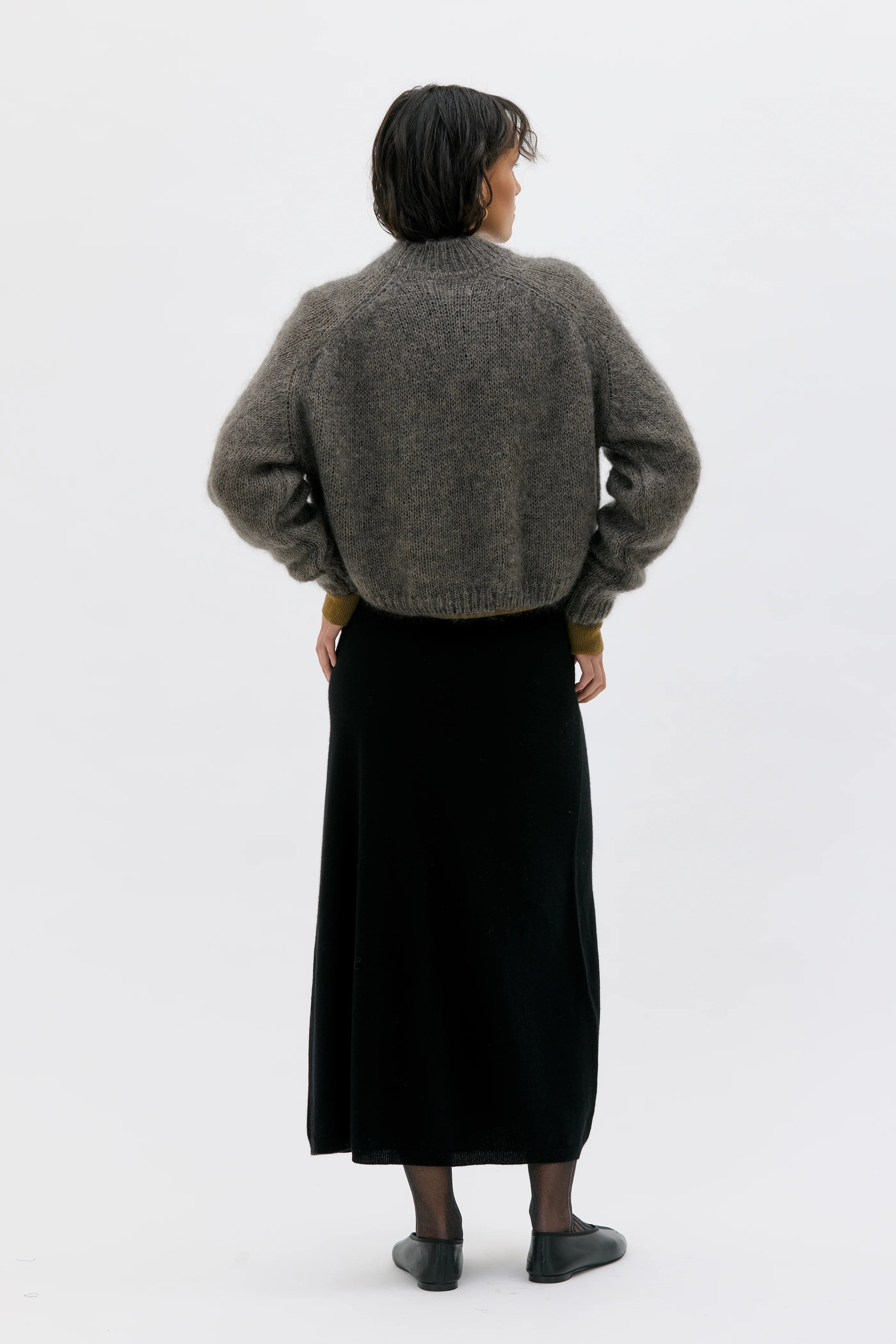 Faye Chunky Mohair Silk Sweater - Moleskin