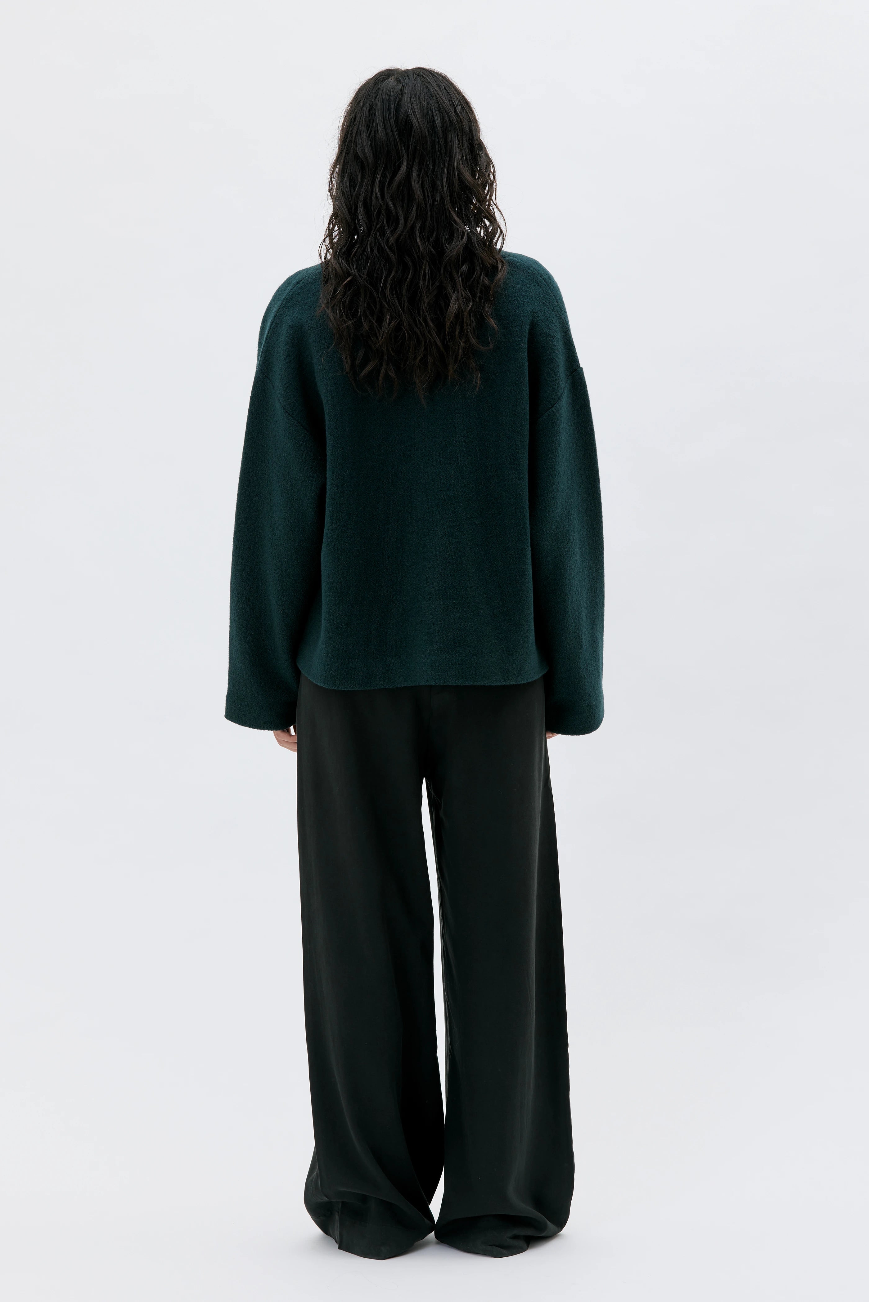 Hale Jacka I Valkad Ull - Dark Bottle Green