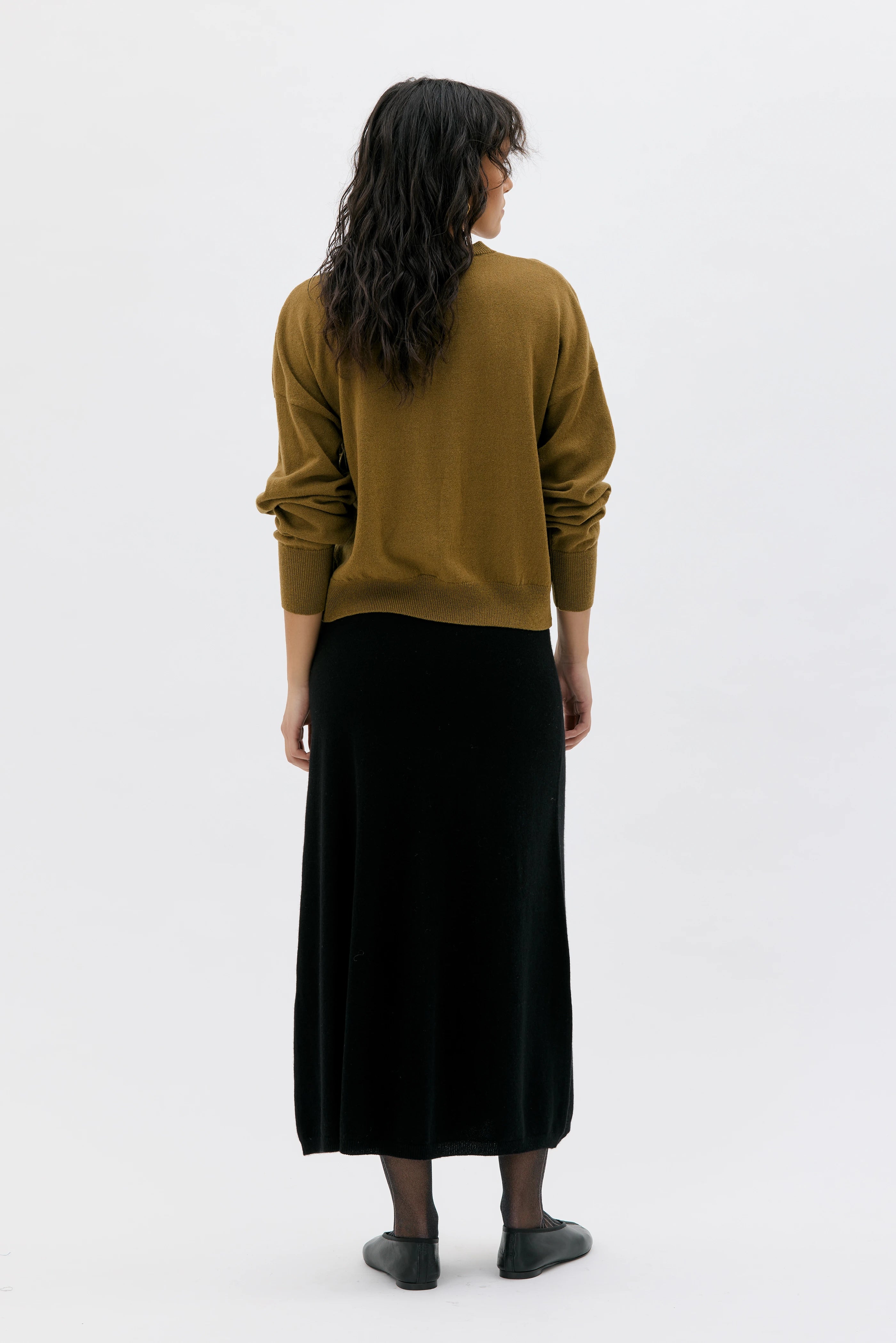 Rania Cashmere Skirt - Black