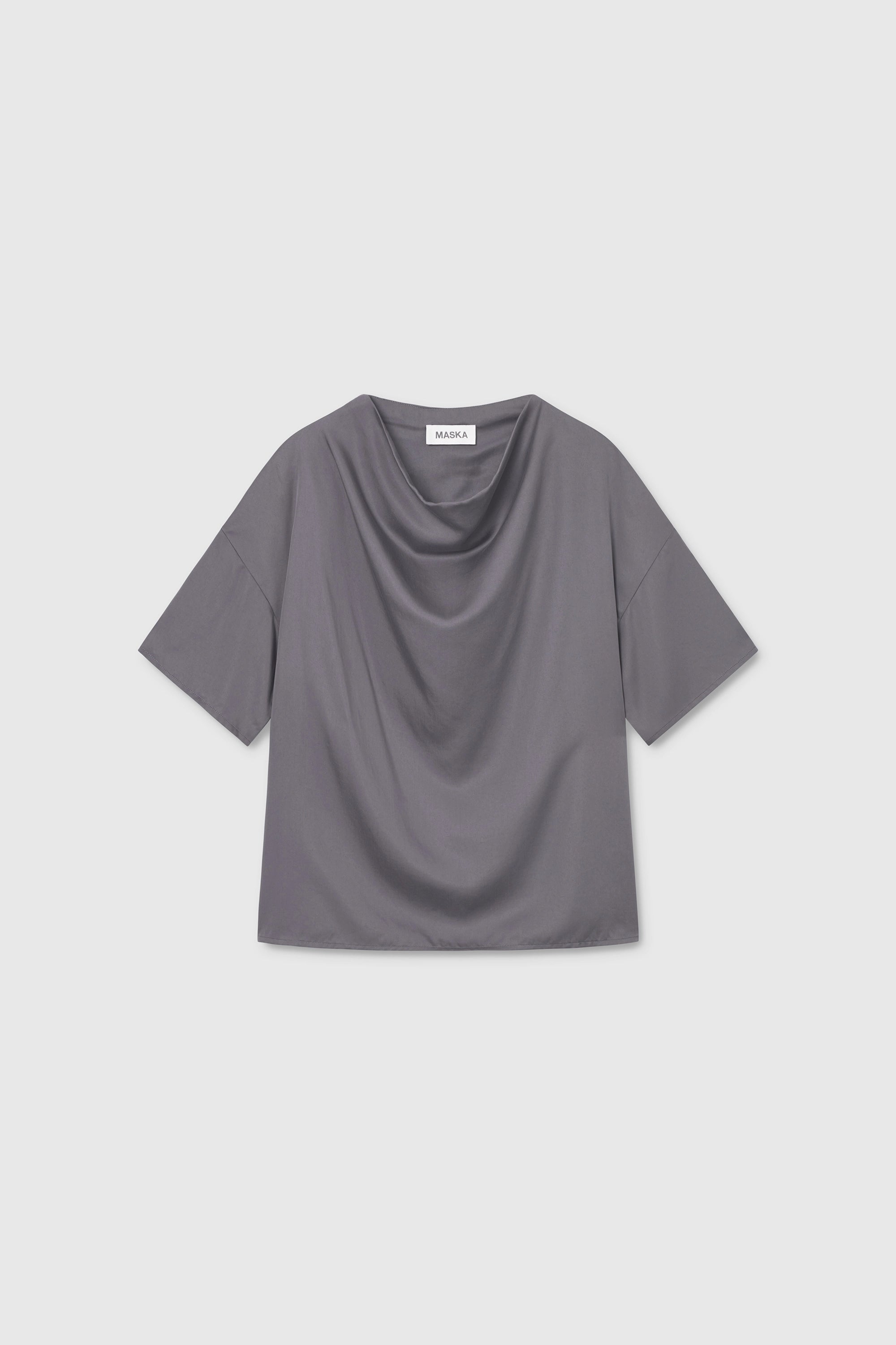 Amita Topp I Satin Tencel - Grey Slate