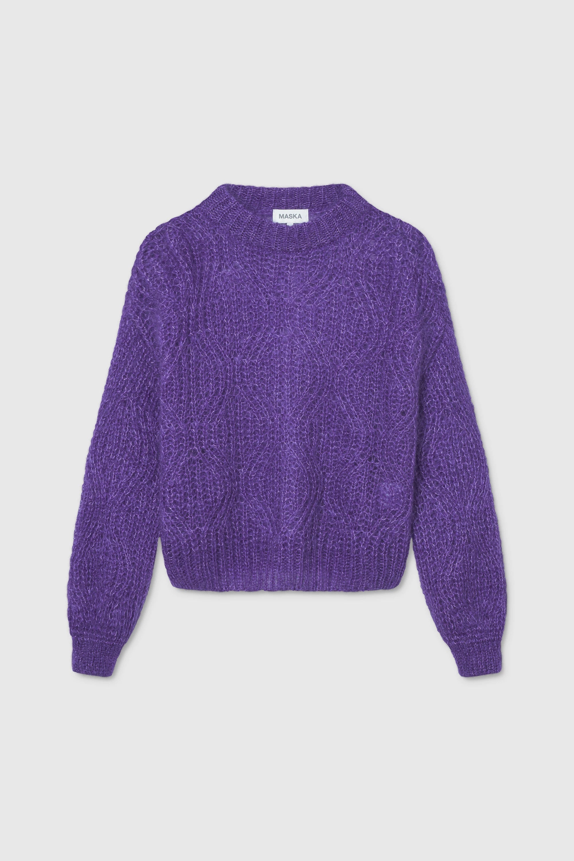 Dove Spetsstickad Tröja I Mohair Och Silke - Lupin Lilac