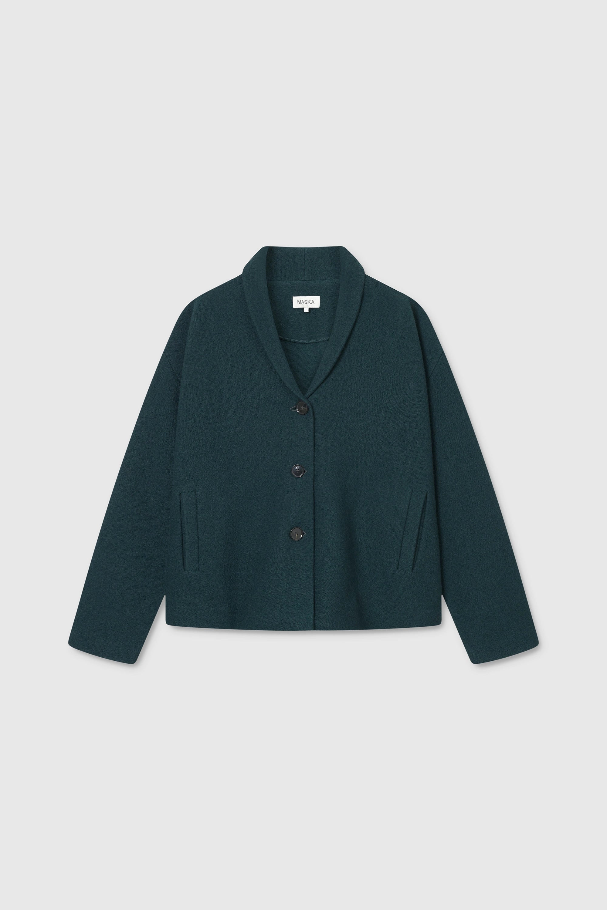 Hale Jacka I Valkad Ull - Dark Bottle Green