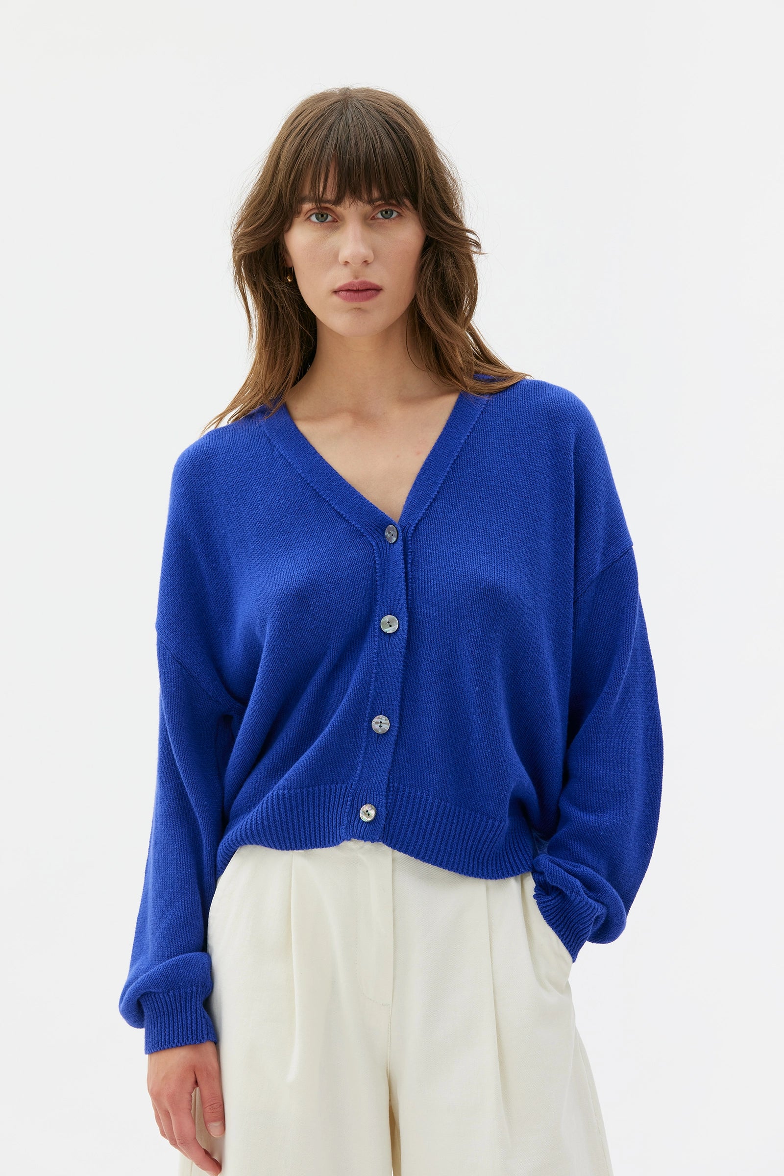Alita Kofta I Ekologisk Hampa Och Supima-bomull – Cornflower Blue