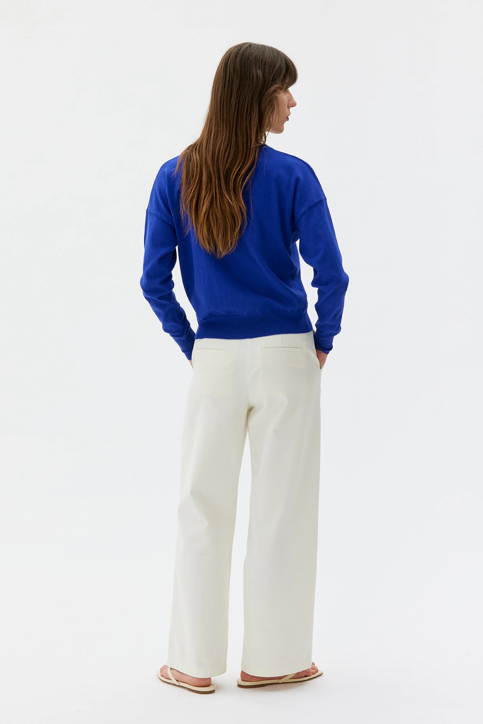 Hari Light Knitted Sweater Organic Cotton Silk Cashmere – Admiral Blue