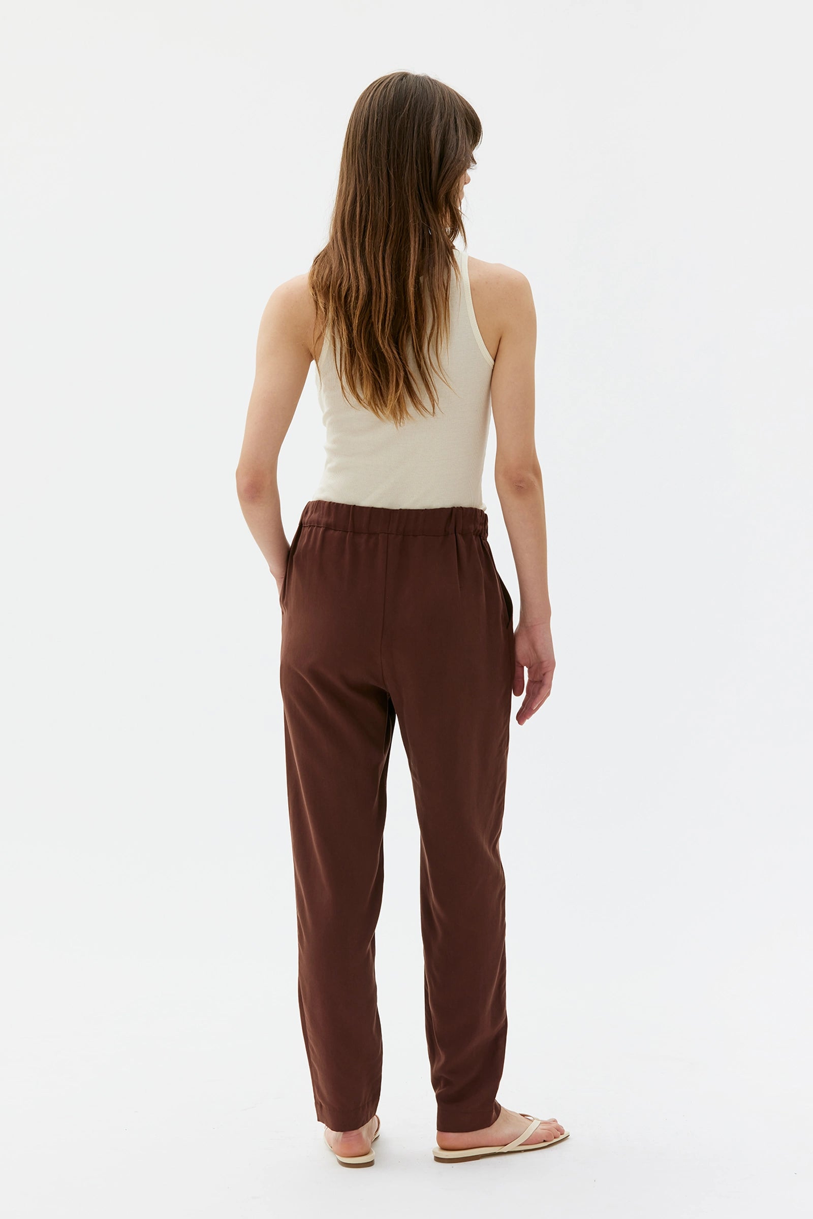 Jira Tencel Trousers – Hickory Brown