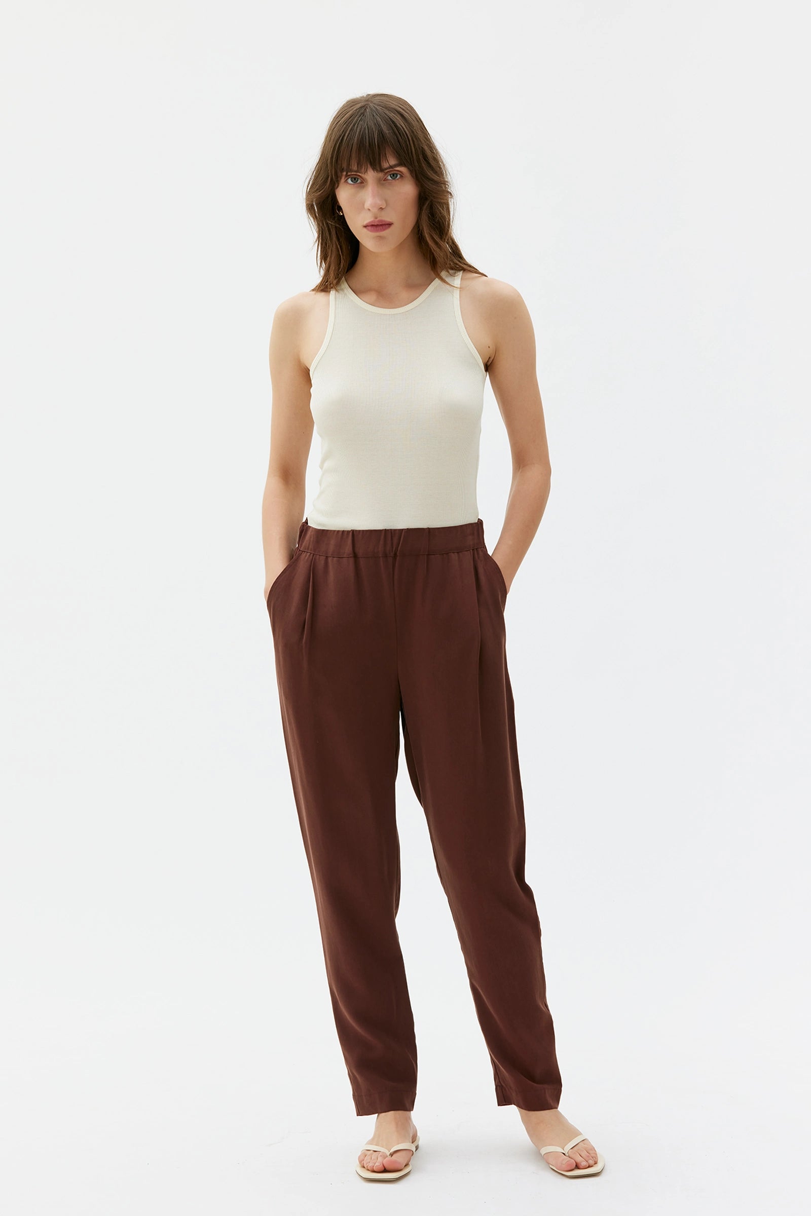 Jira Tencel Trousers – Hickory Brown