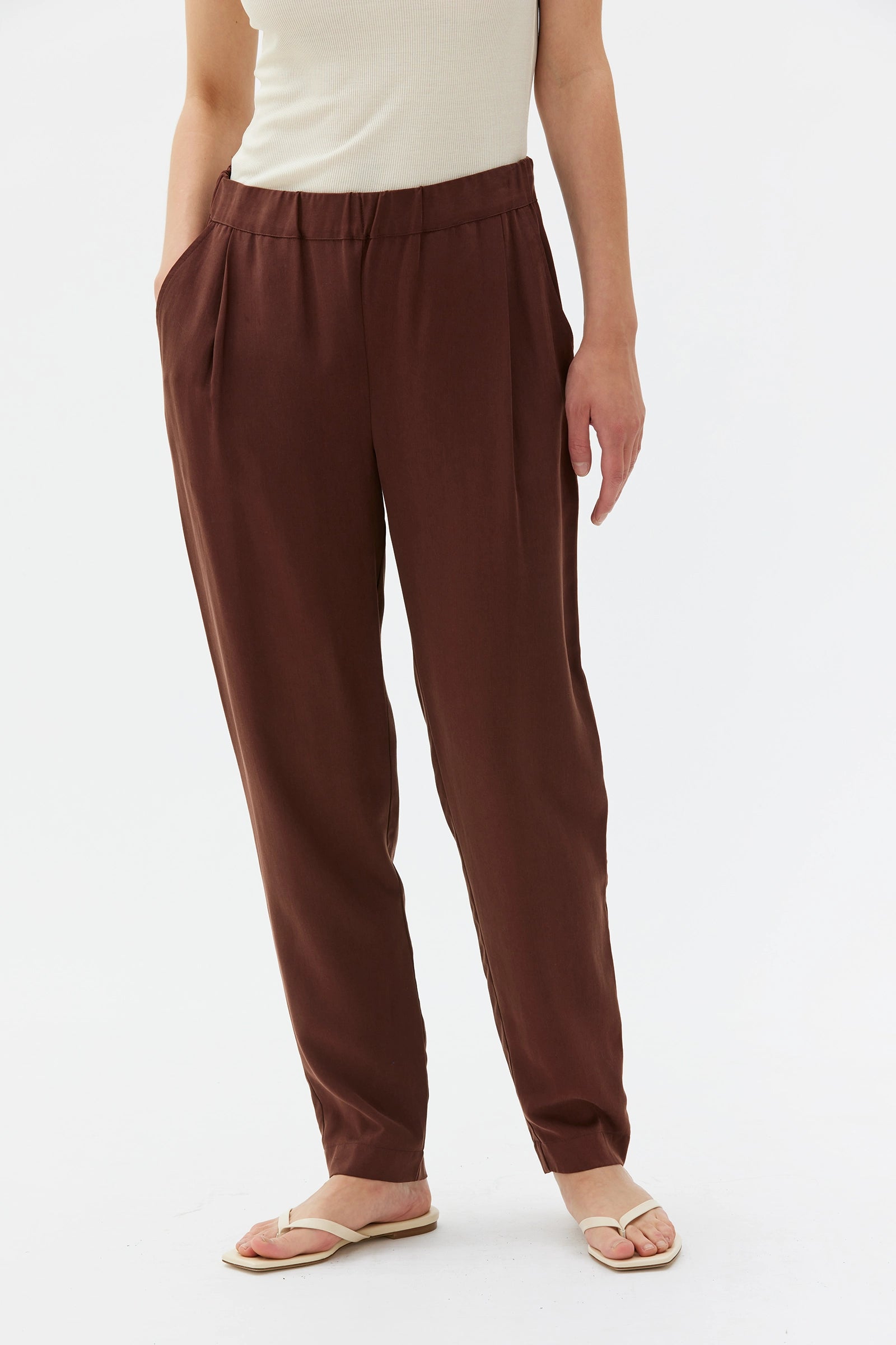 Jira Tencel Trousers – Hickory Brown
