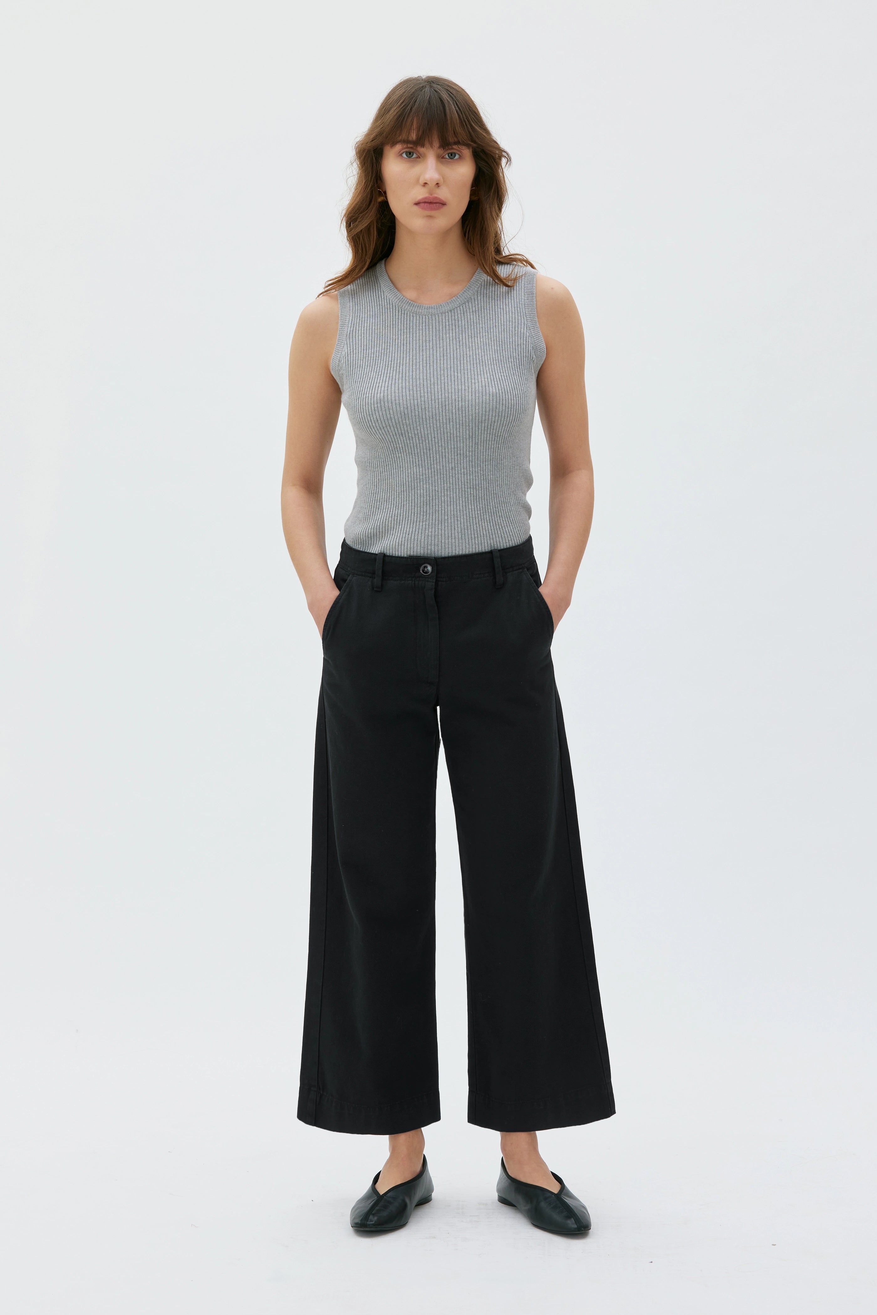 Laila Recyled Cotton Trousers – Black
