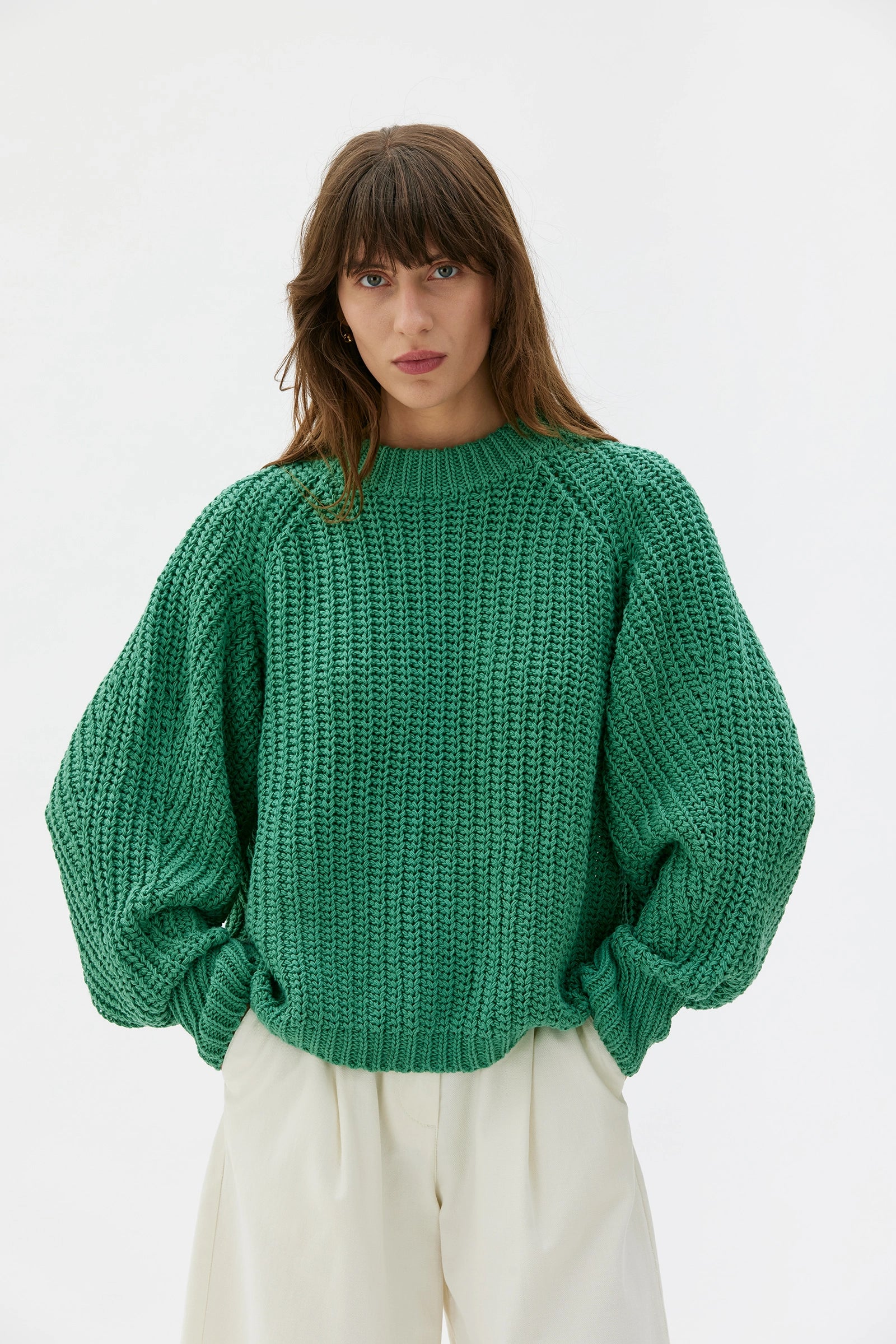 Lark Chunky Organic Cotton Sweater – Mint