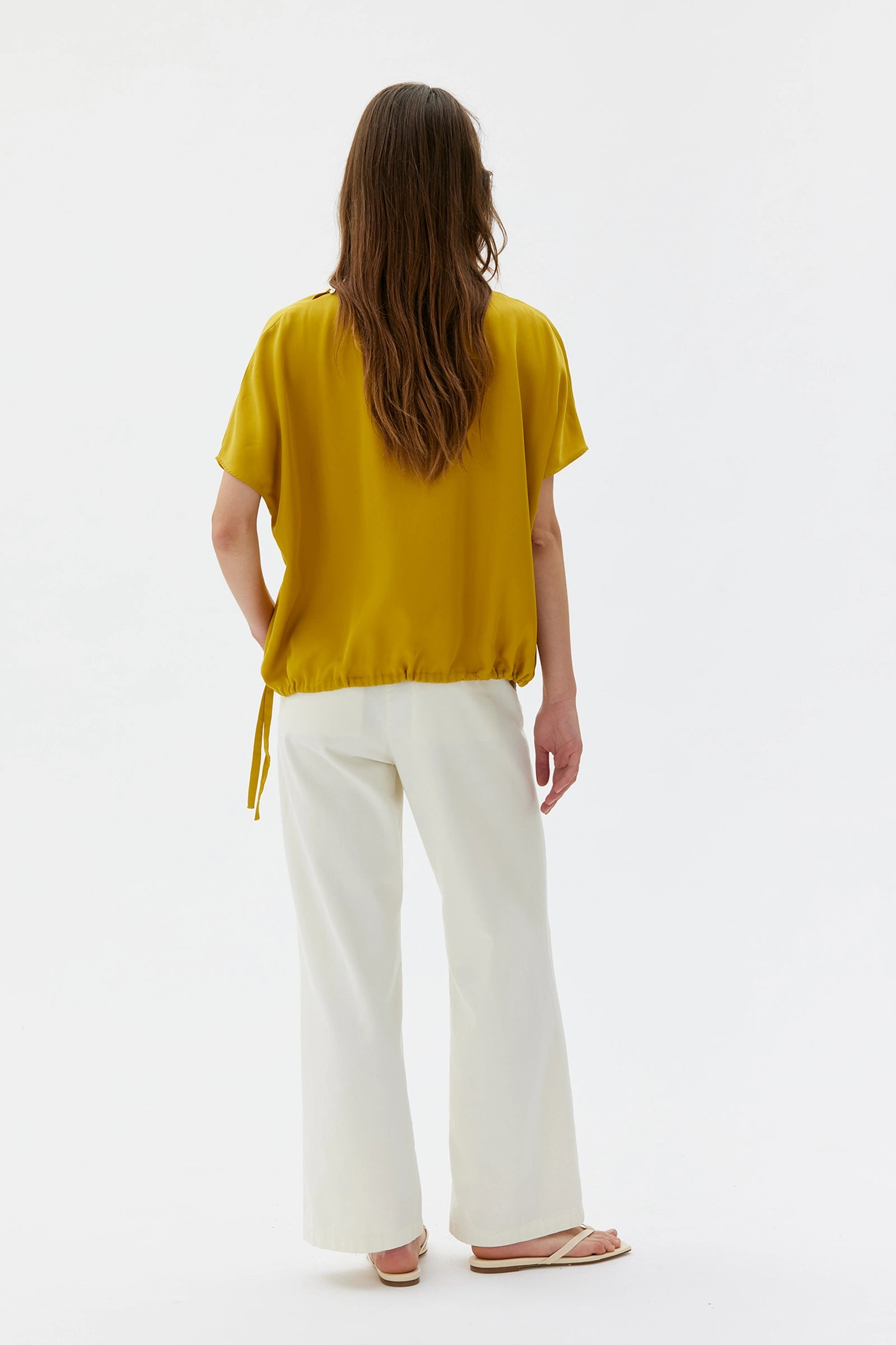 Mare Satin Tencel Blouse – Harvest Gold