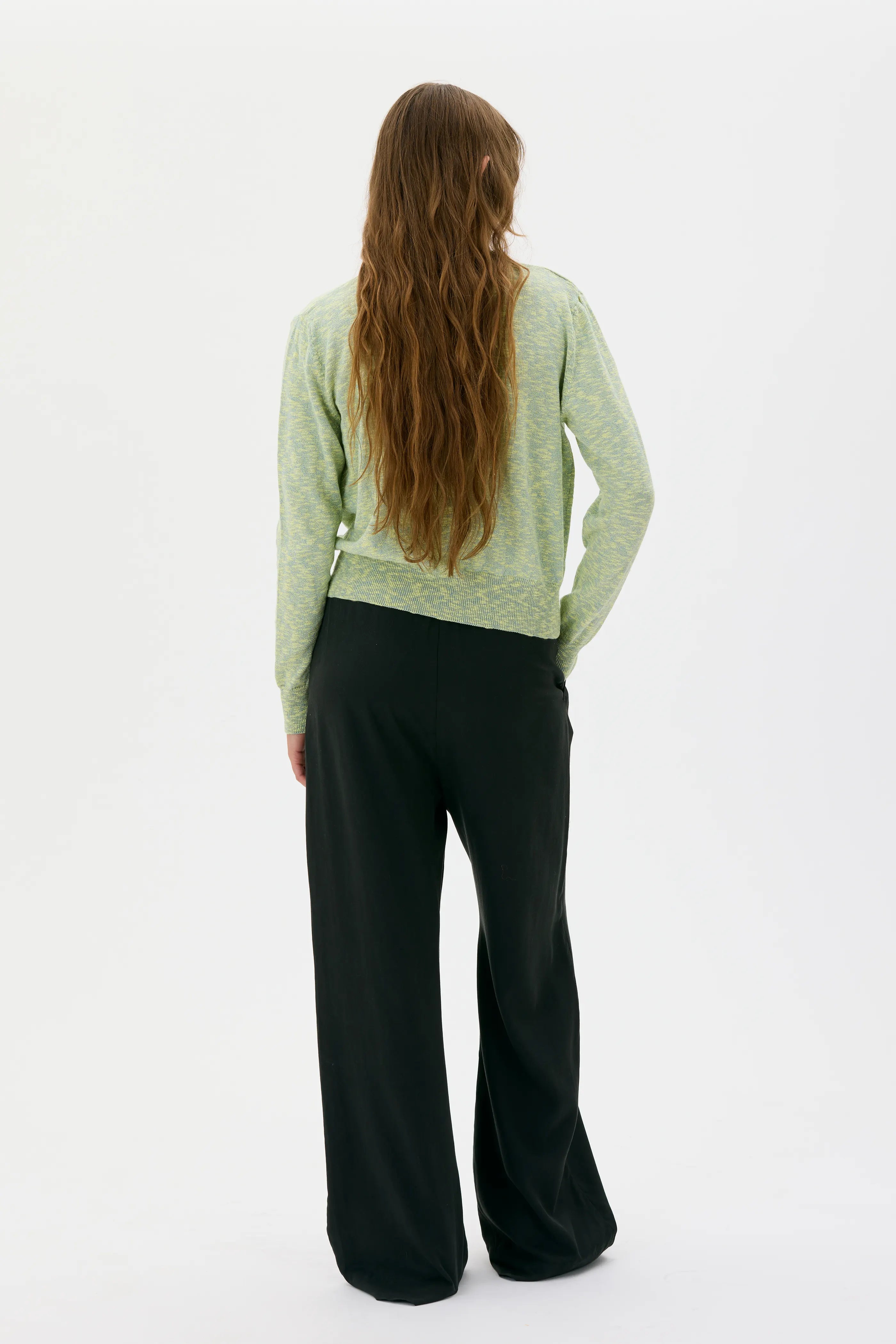 Alti Marled Organic Cotton Cardigan - Sulphur Yellow Mouliné
Alti melerad kofta i ekologisk bomull - gul Mouliné