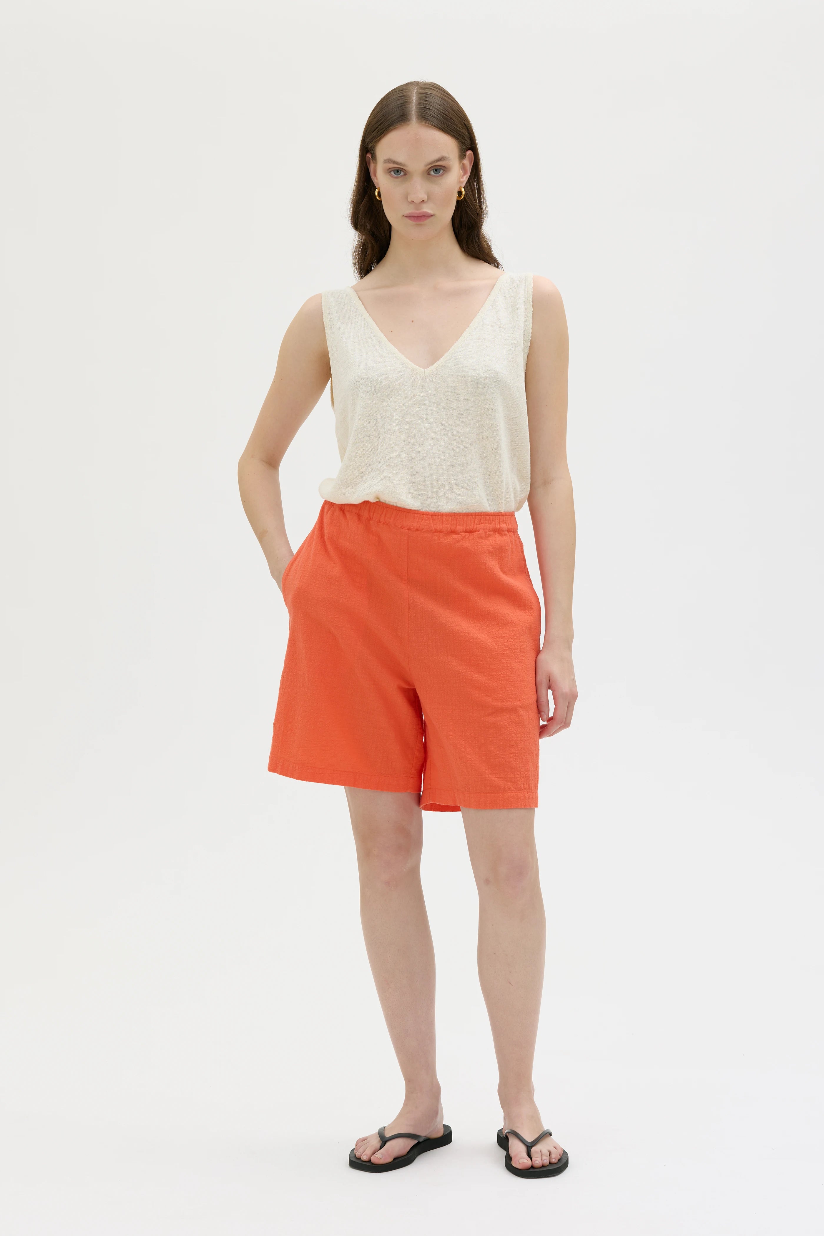Lipa Organic Cotton Shorts - Tomato Red