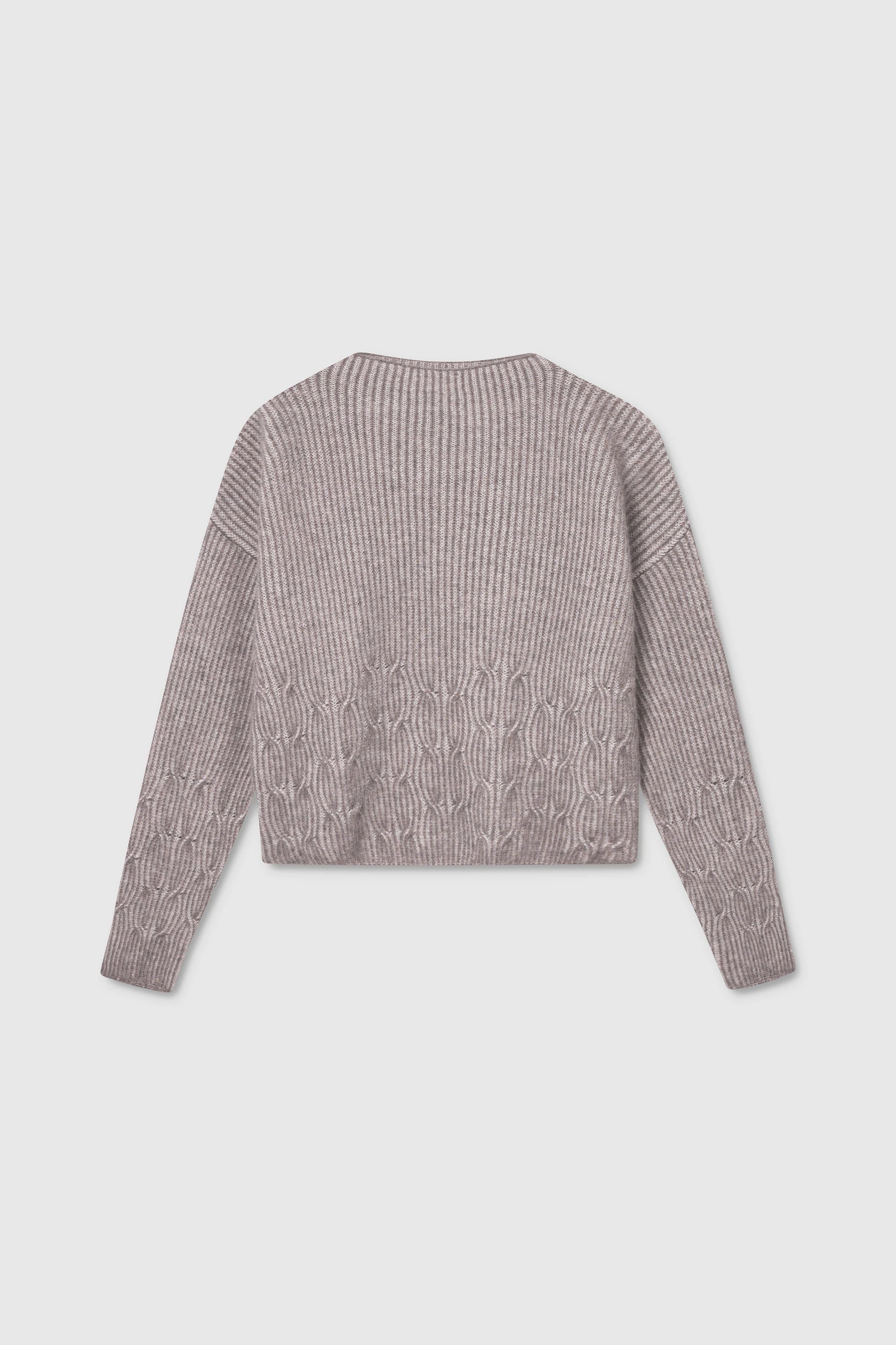 Telma Tvåfärgad Lammullströja - Sand Melange Bicolour