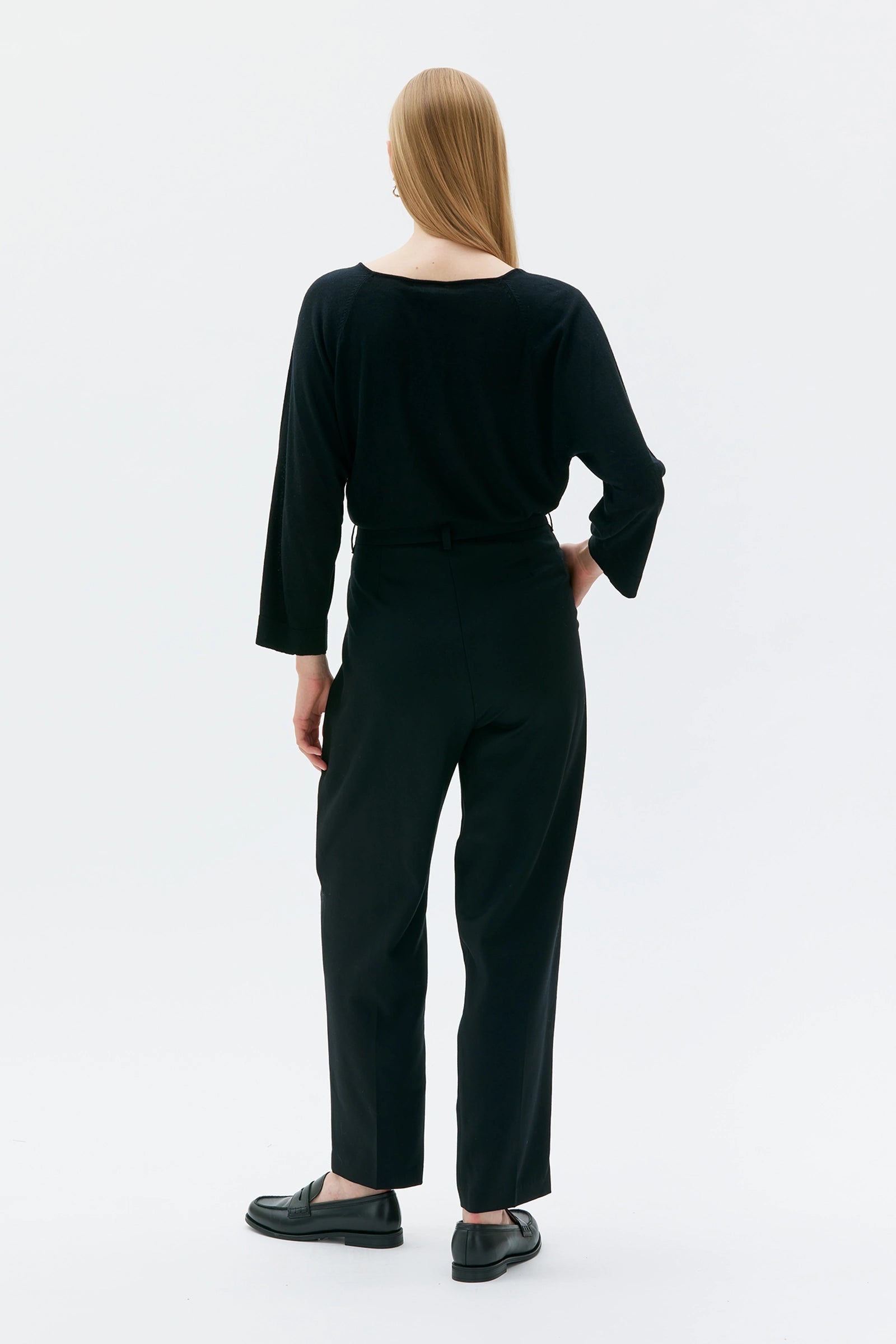 Yvonne Silk Cashmere Top – Black