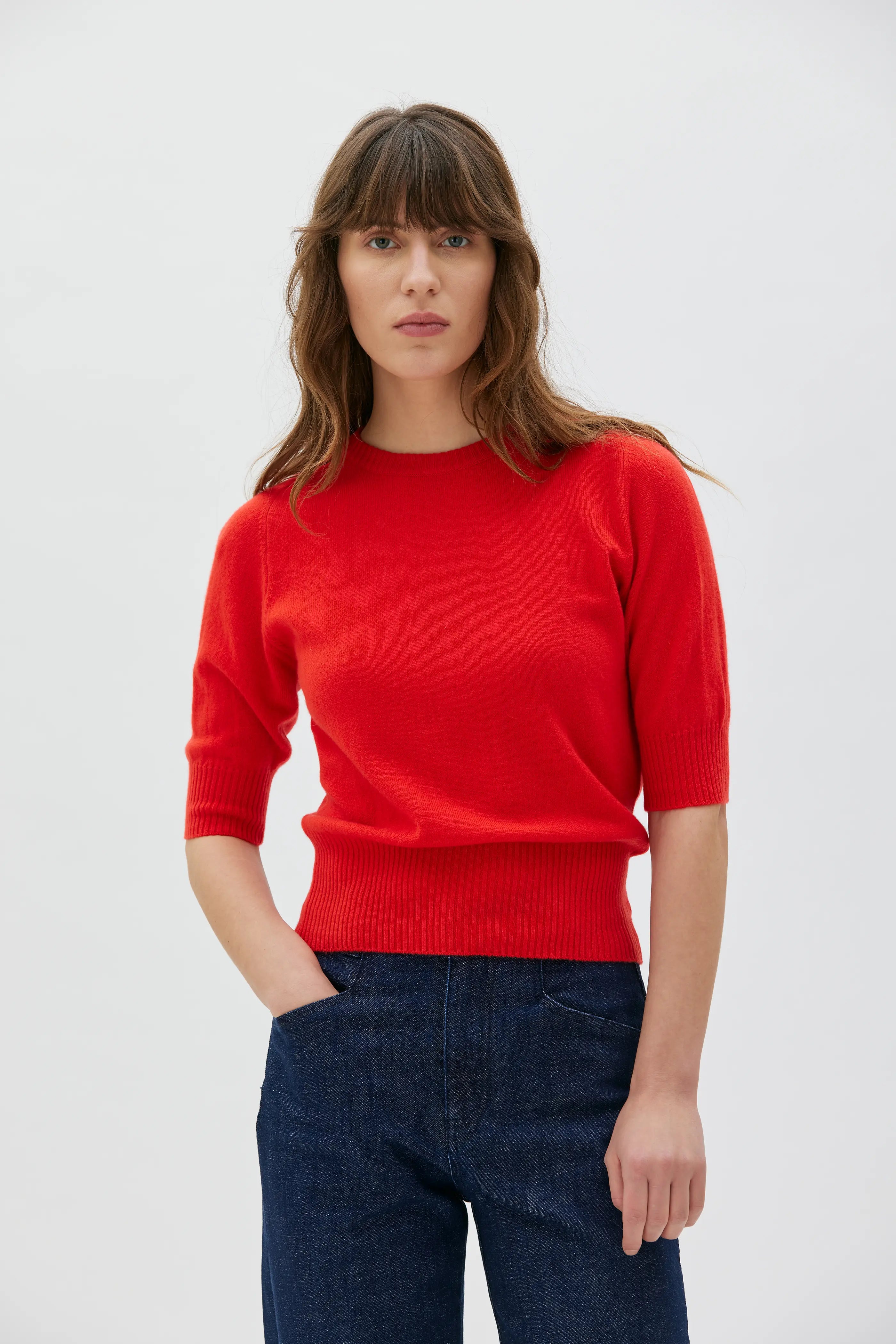 Ada Cashmere T-shirt - Poppy Red