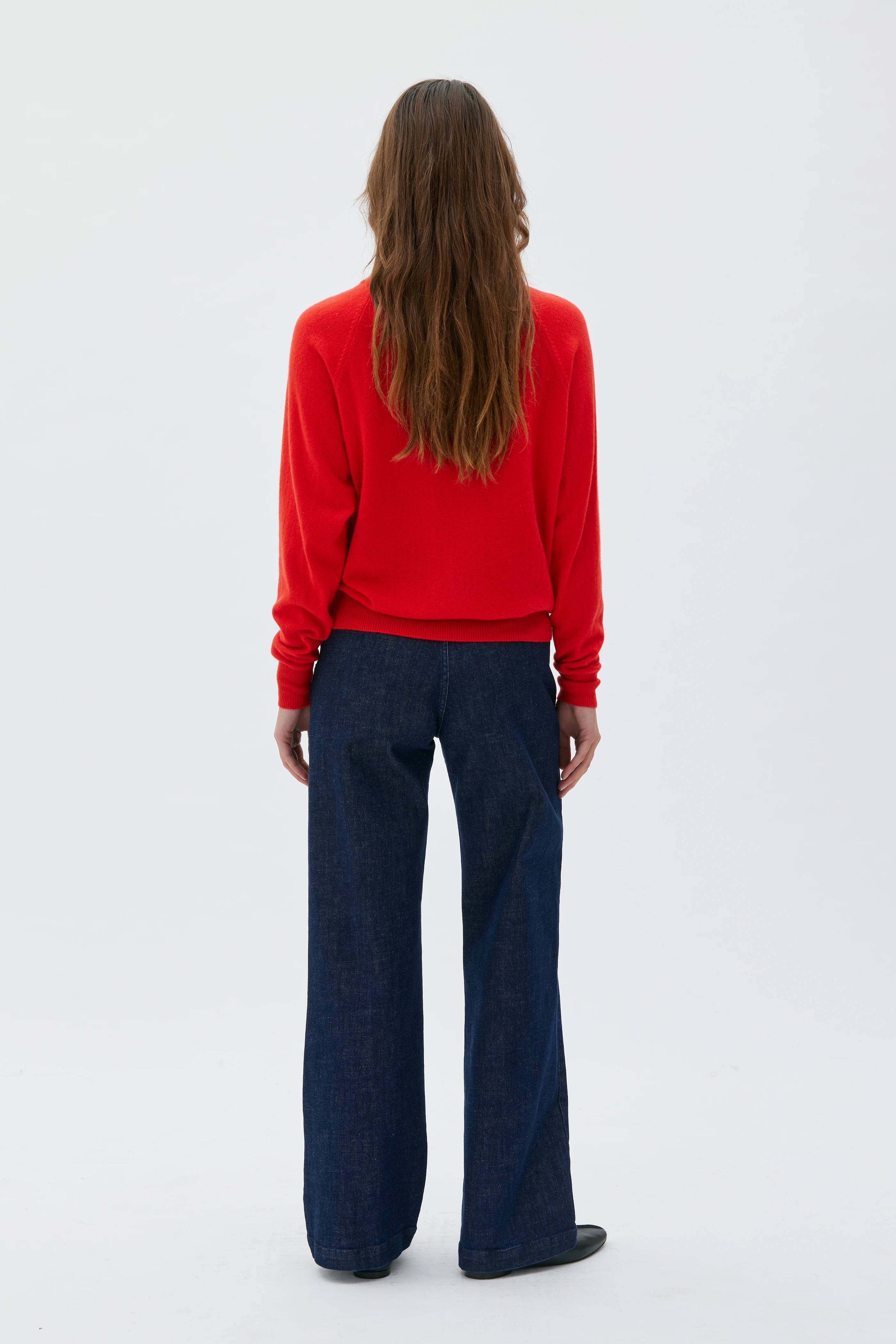 Adila Raglan Cashmere Sweater - Poppy Red
