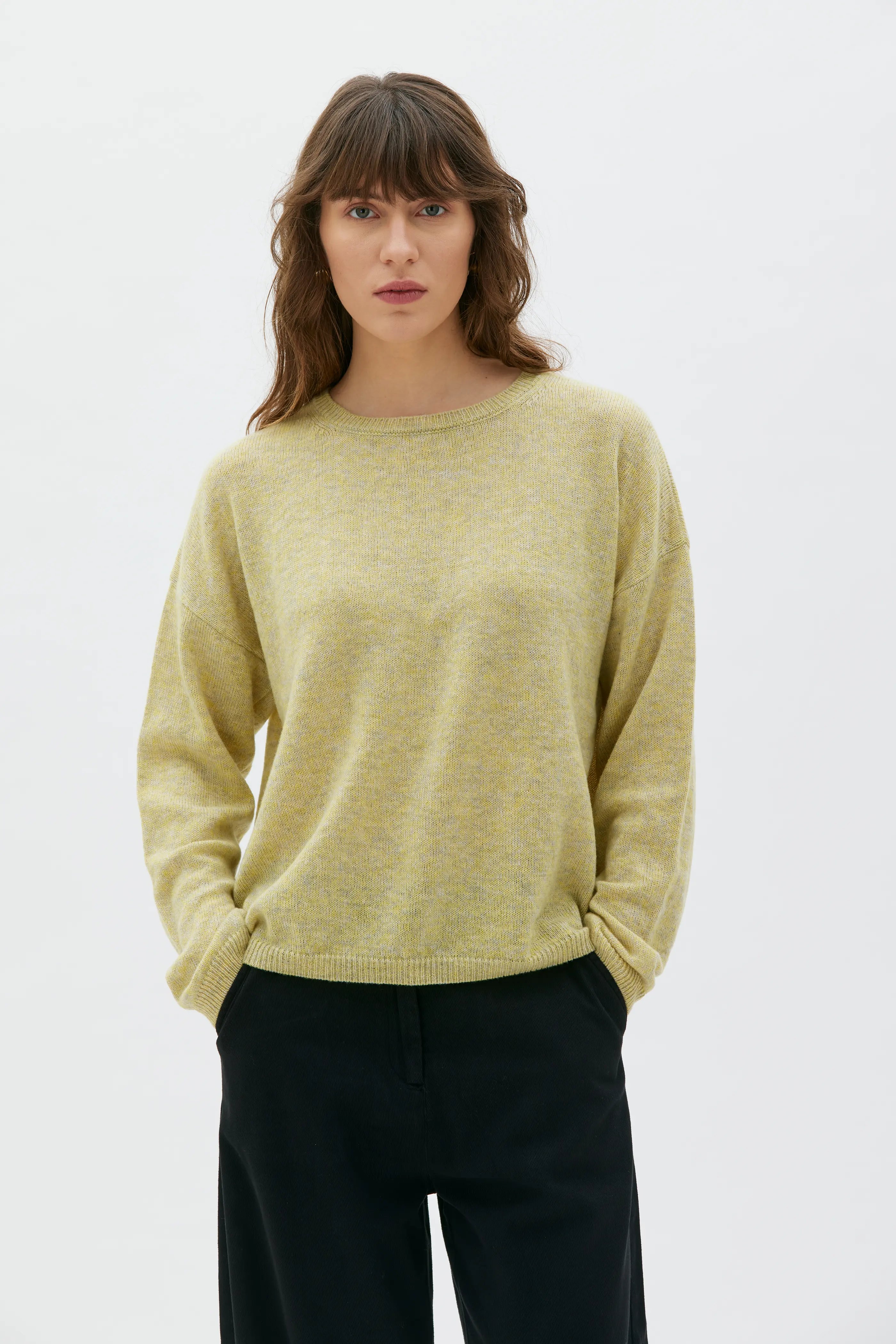 Bera Tröja I Ull - Yellow Mouliné