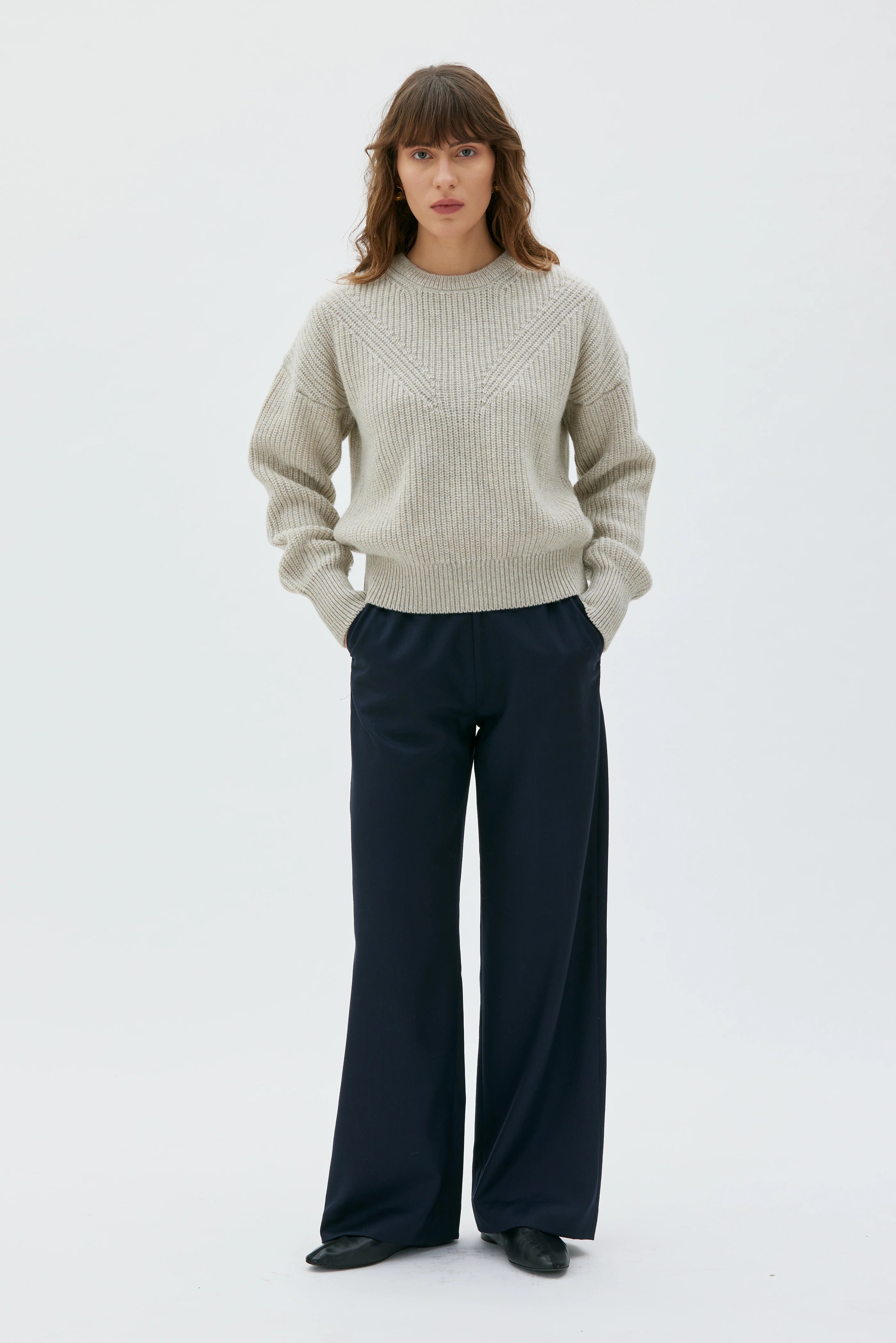 Elia Wool Cashmere Sweater - Sand Melange