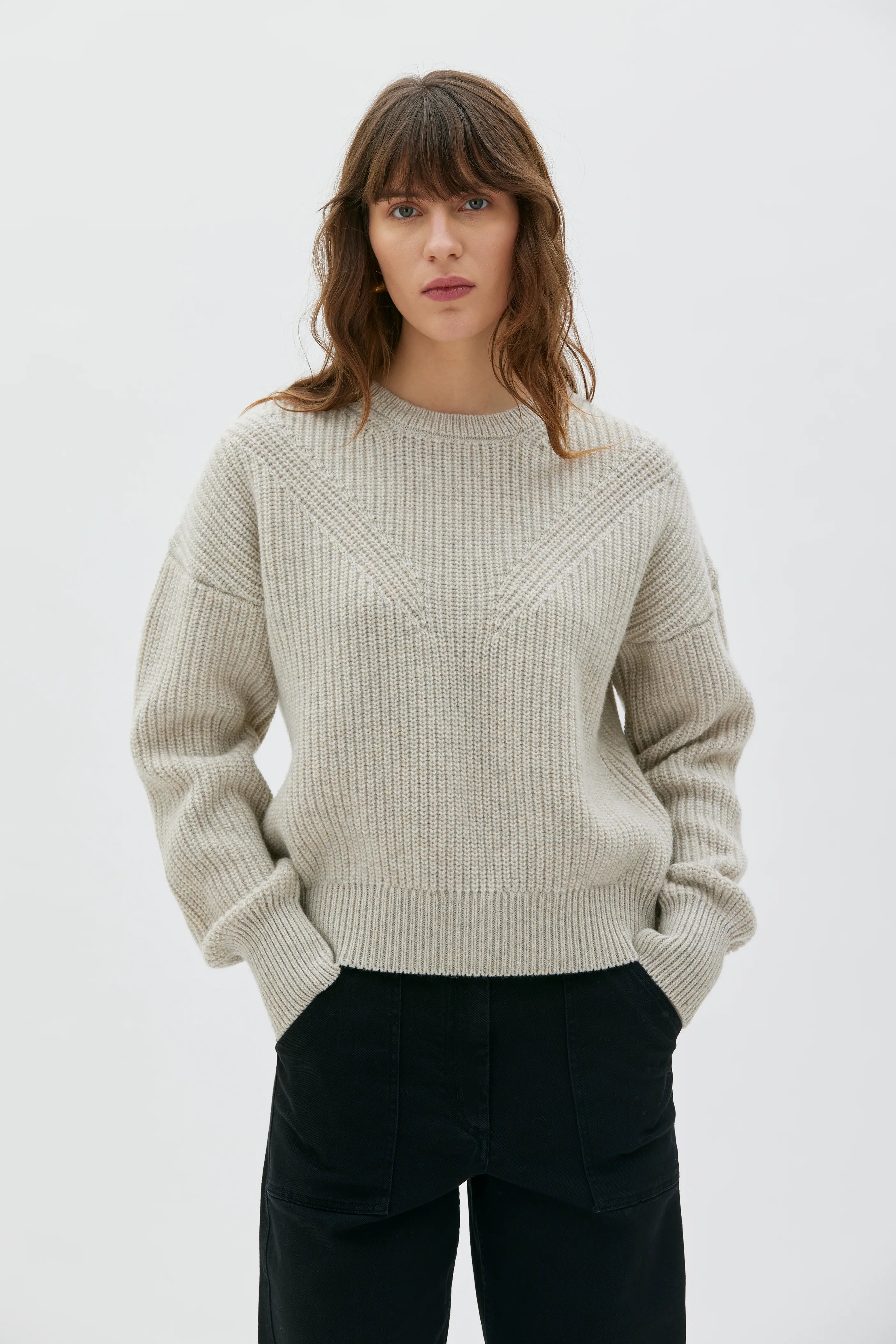 Elia Wool Cashmere Sweater - Sand Melange