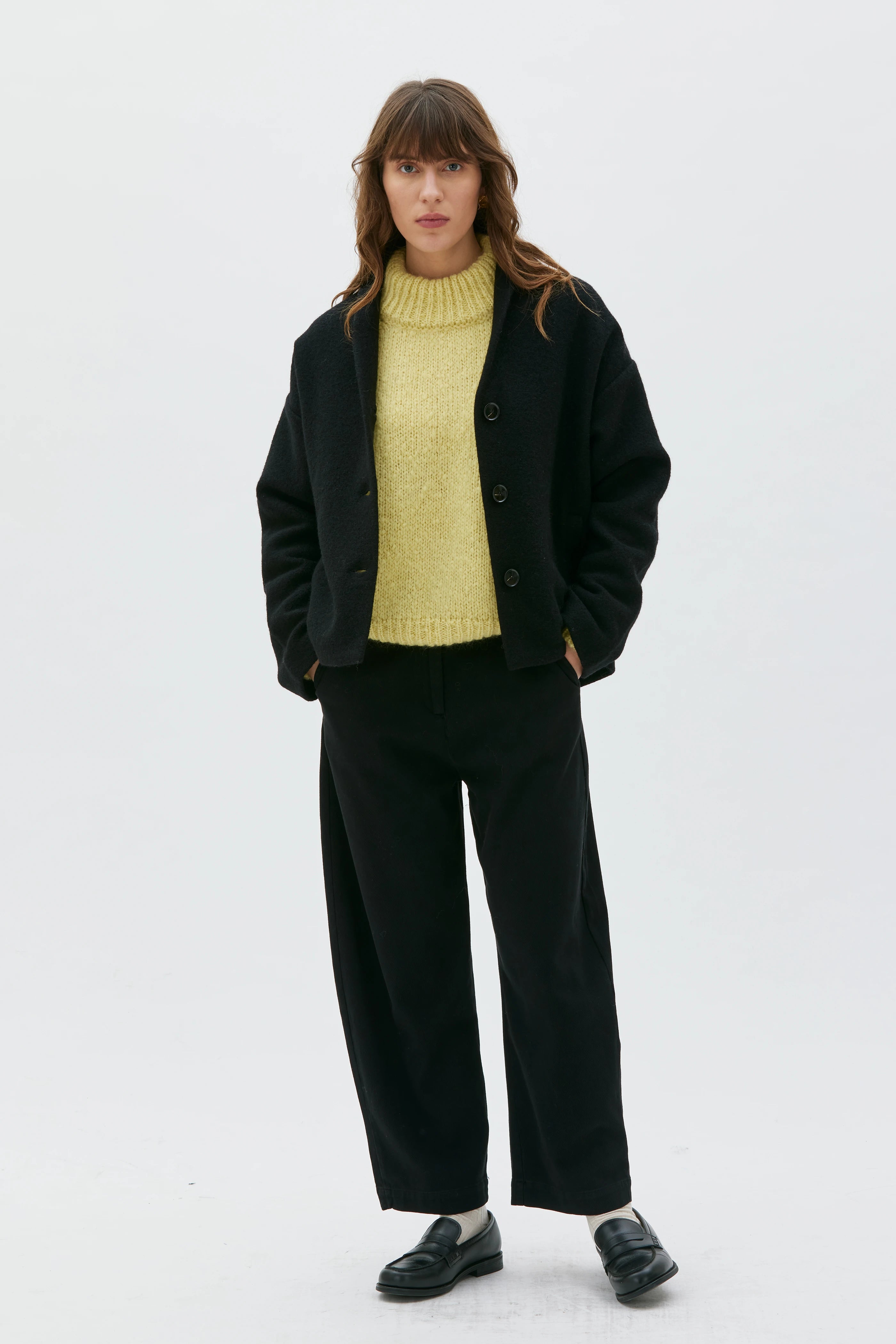 Hale Jacka I Valkad Ull - Black