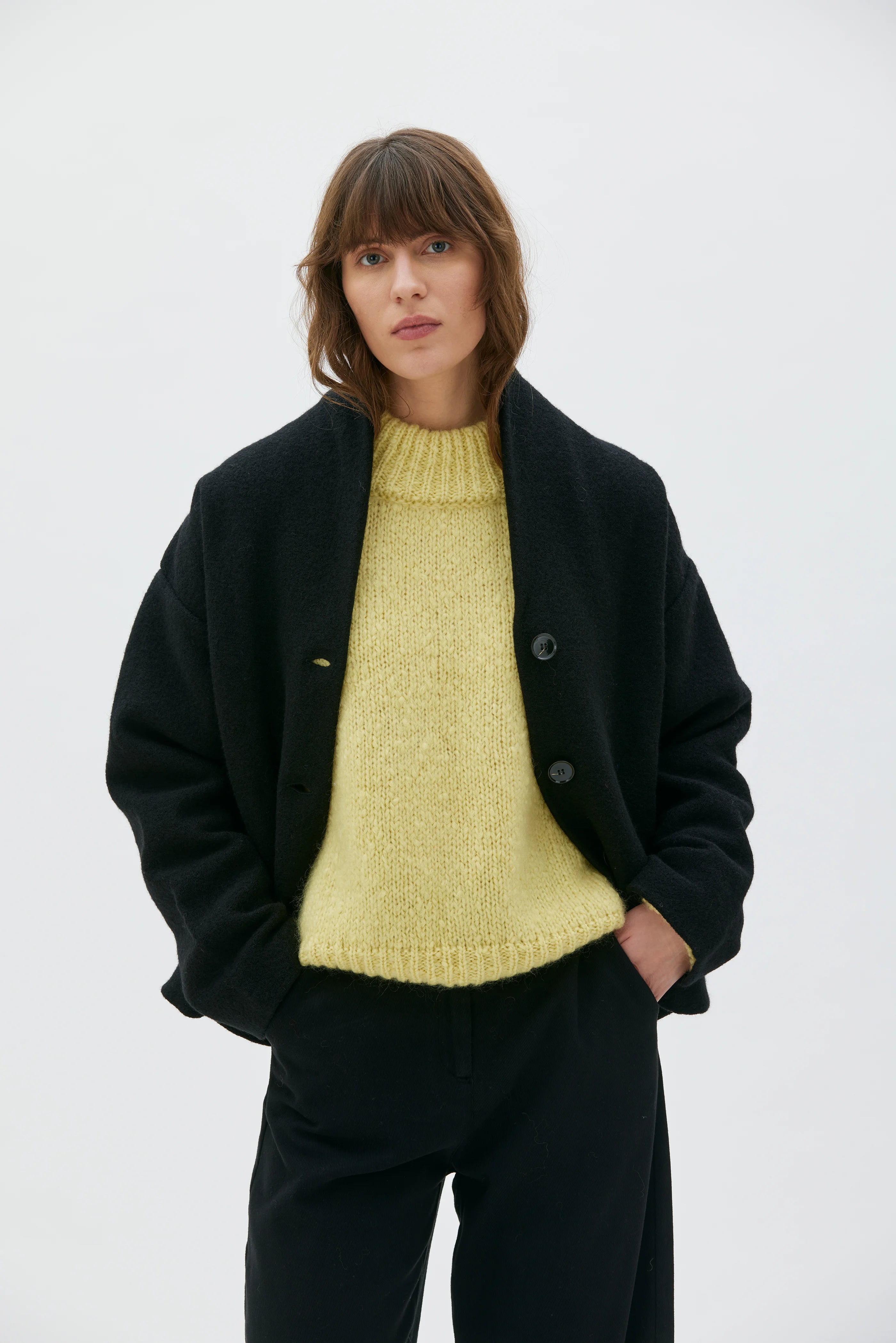 Hale Jacka I Valkad Ull - Black