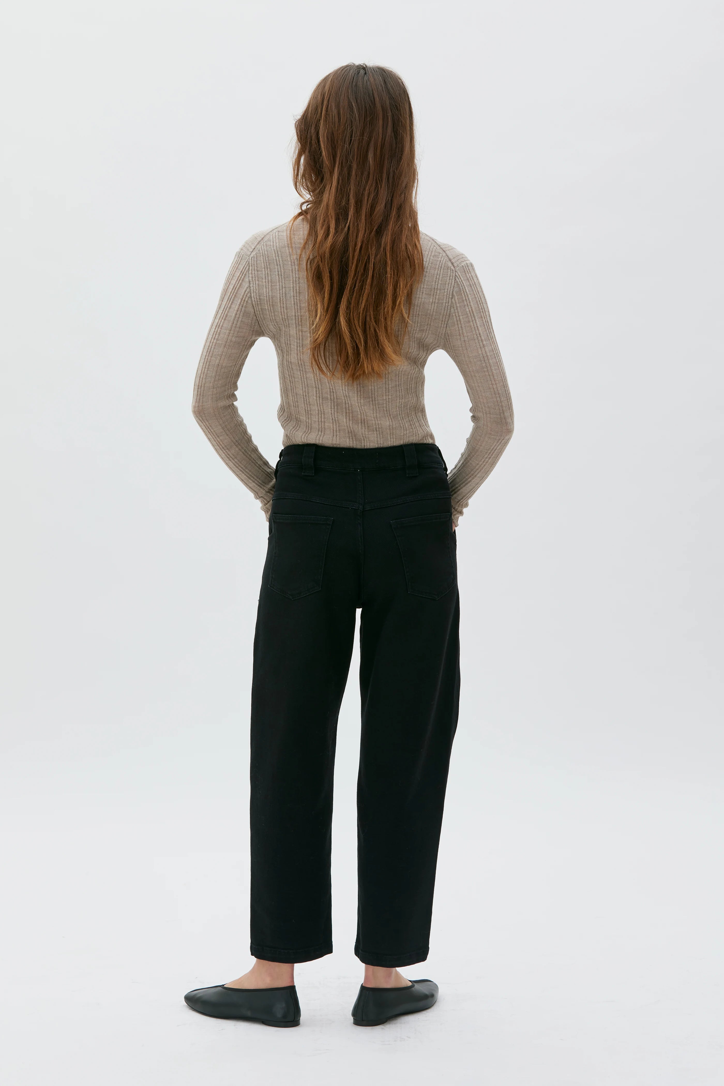 Hilja Finstickad Topp I Ull - Taupe Melange