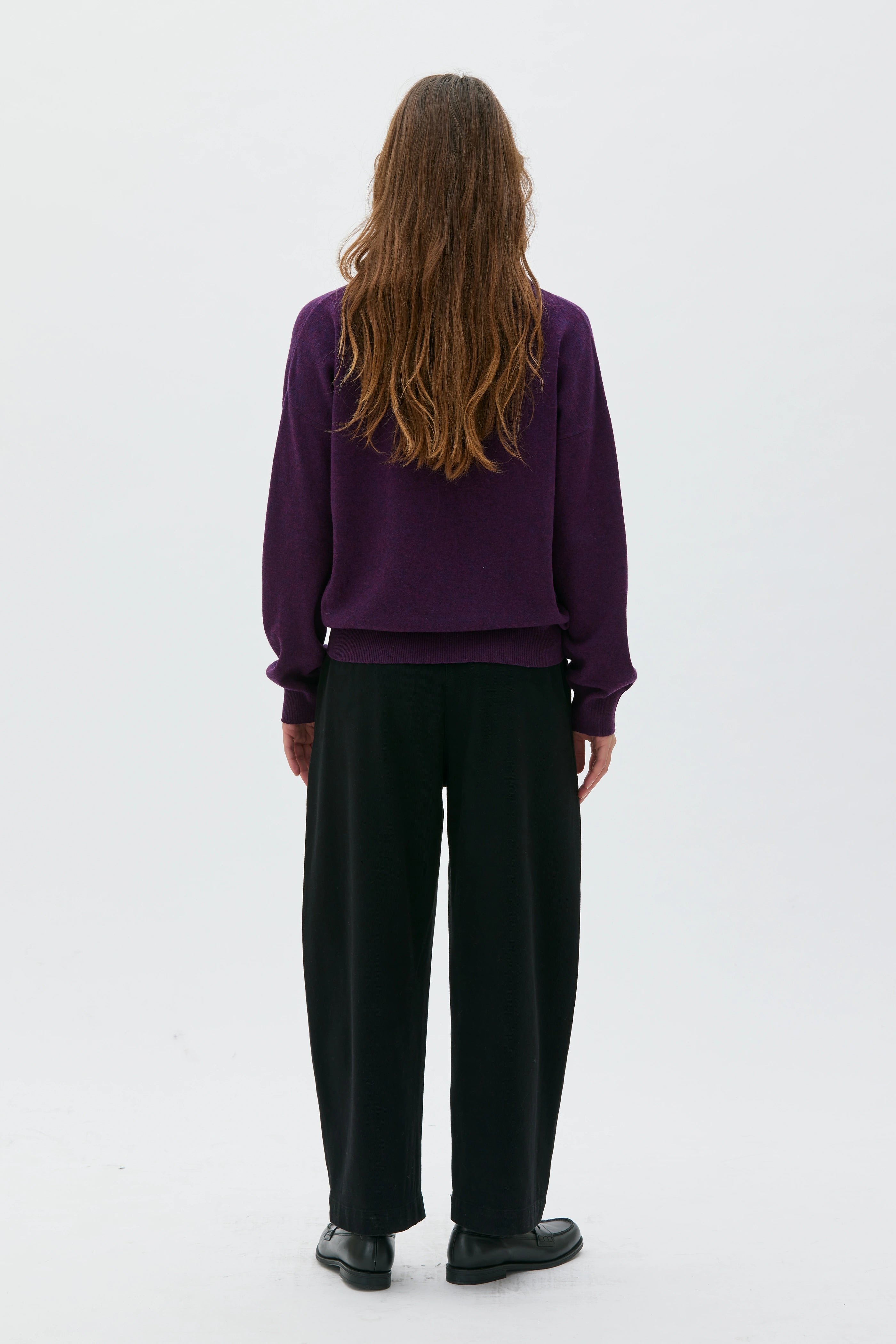 Inga Polotröja I Ull - Grape Melange