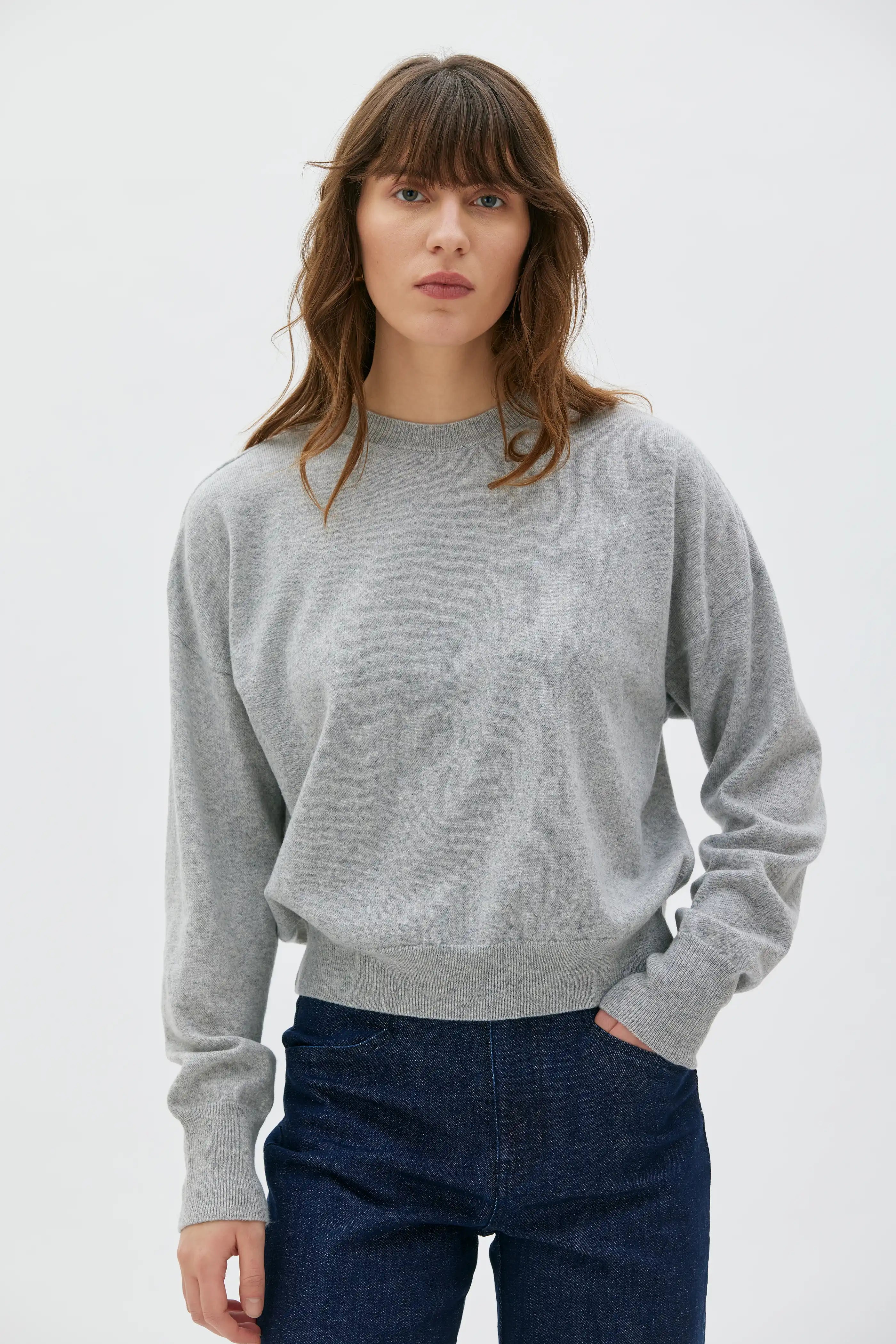 Ior Tröja I Ull Och Kashmir - Light Grey Melange
