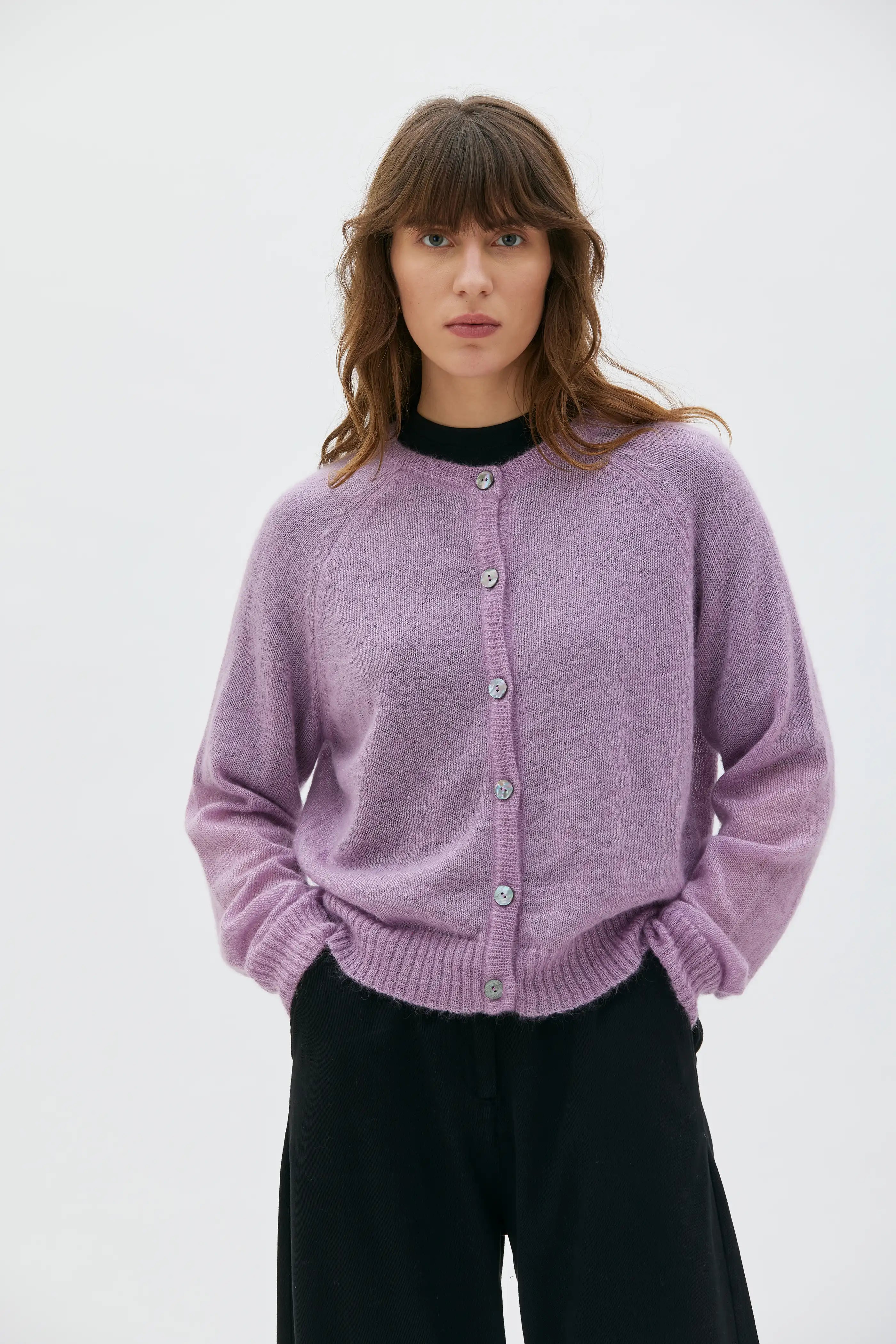 Laio Kofta I Mohair Och Silke - Syringa Lilac