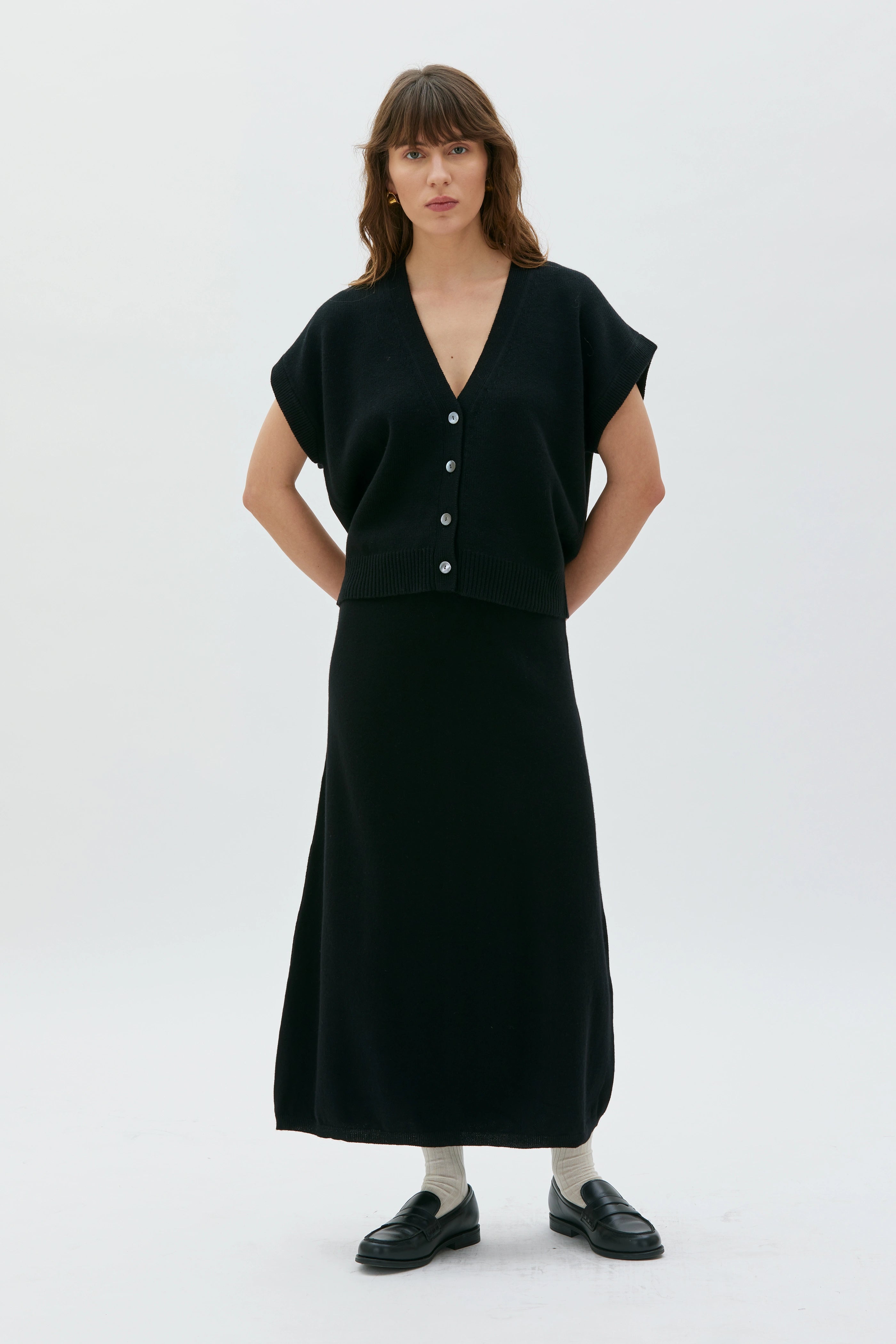 Naima Cashmere Vest - Black