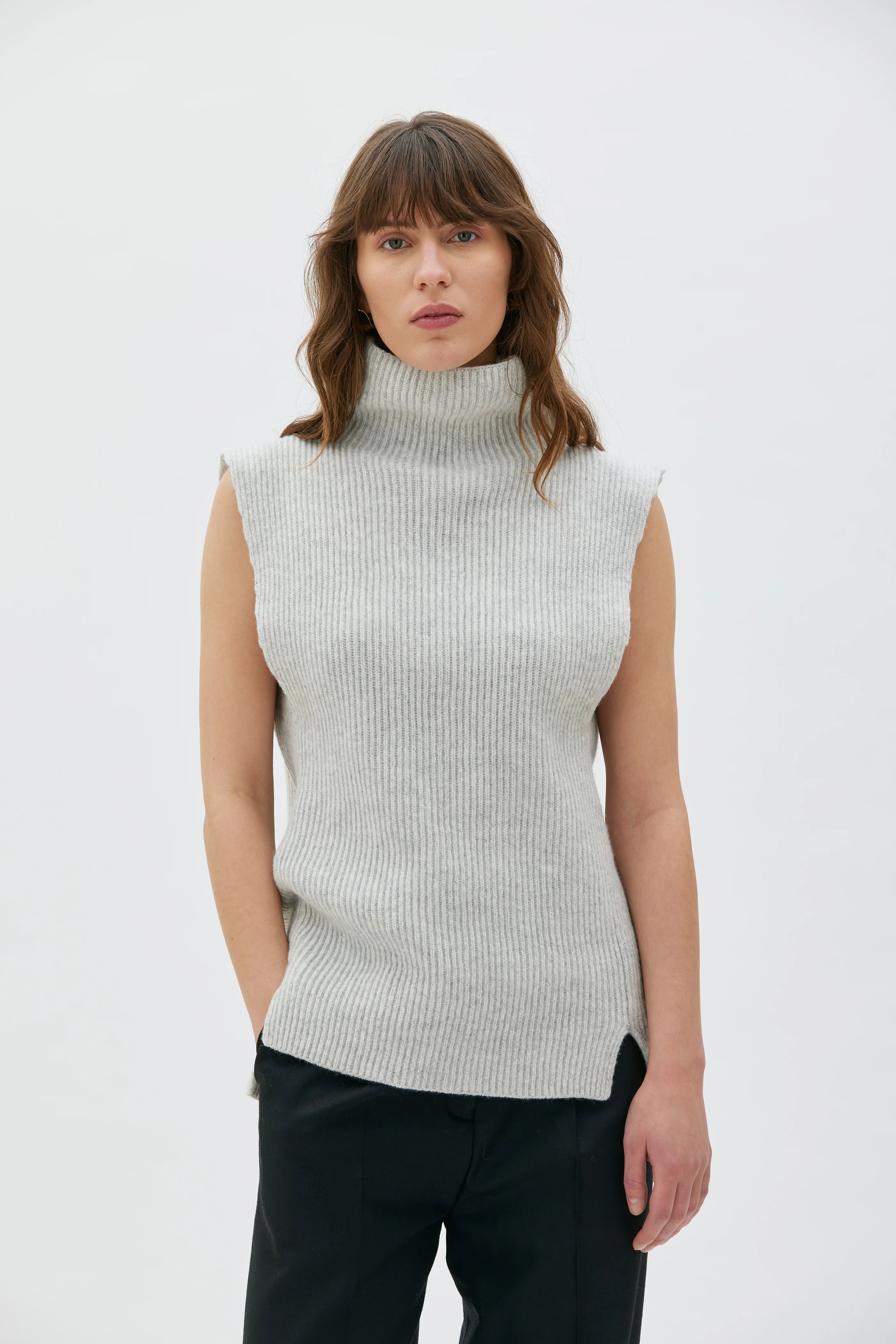 Vani Väst I Lammull - Light Grey