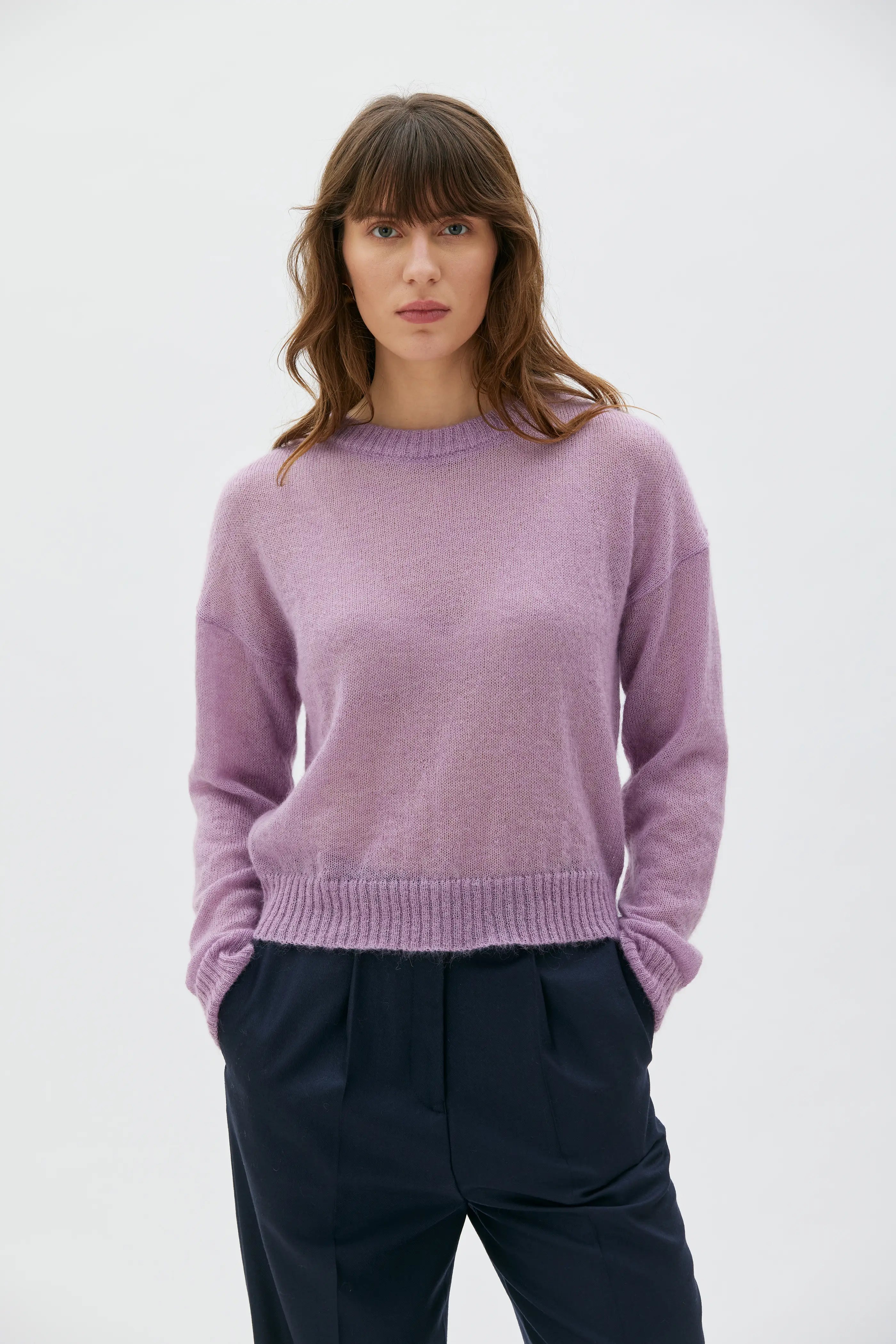 Yara Mohair Och Silke Tröja - Syringa Lilac