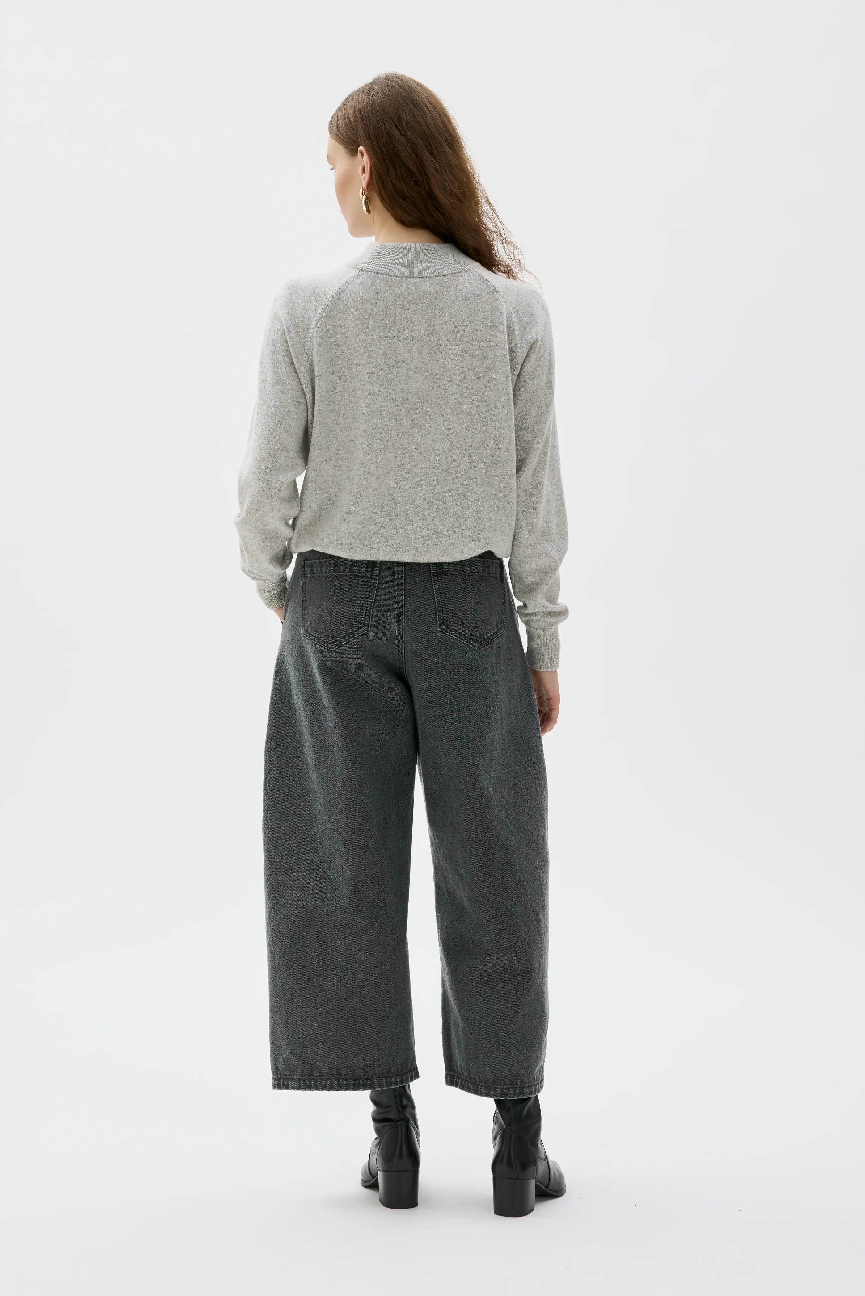 Adila Raglan Cashmere Sweater - Grey