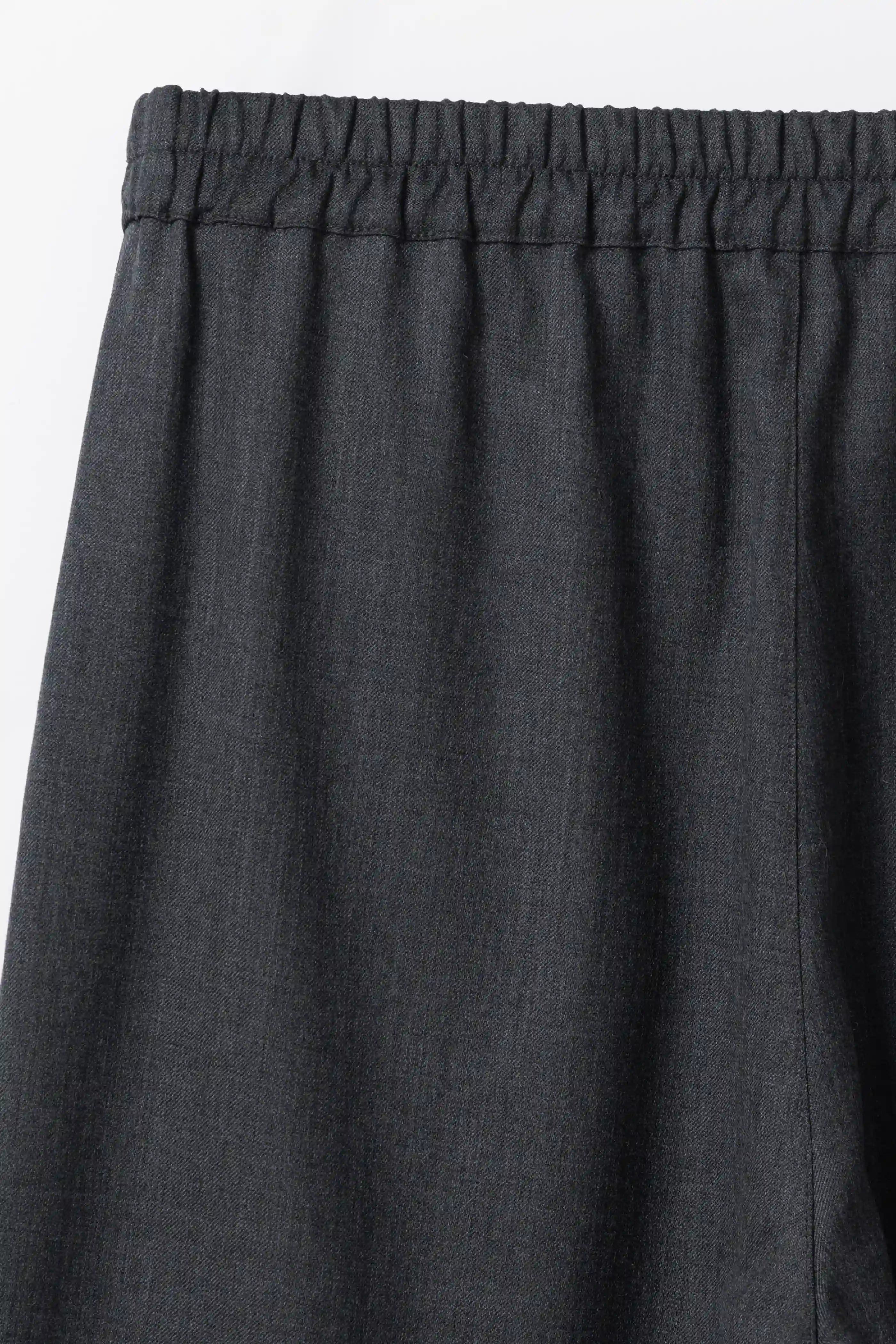 Gala Elastic Waist Wool Trousers - Charcoal