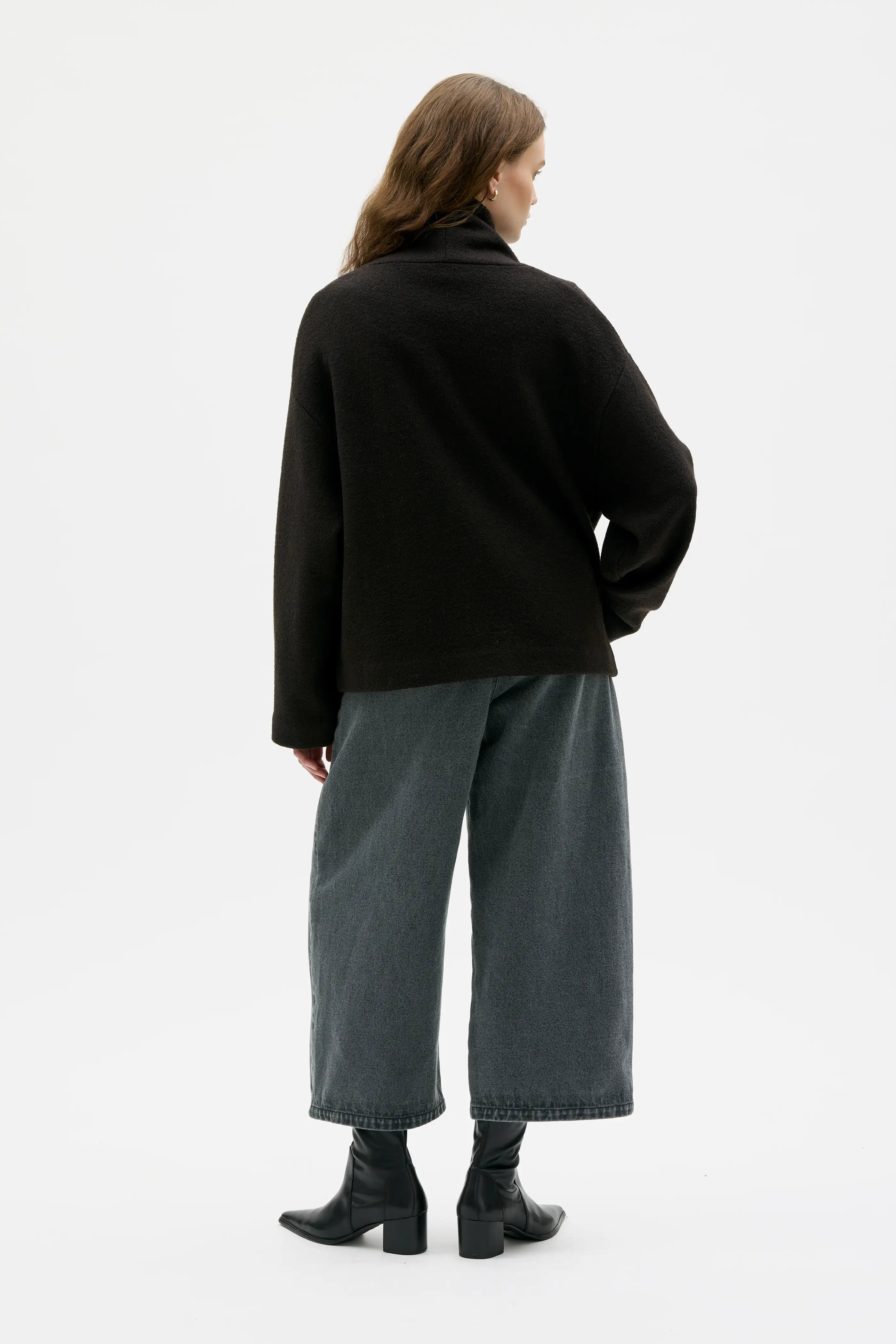 Hale Boiled Wool Jacket - Morel Brown