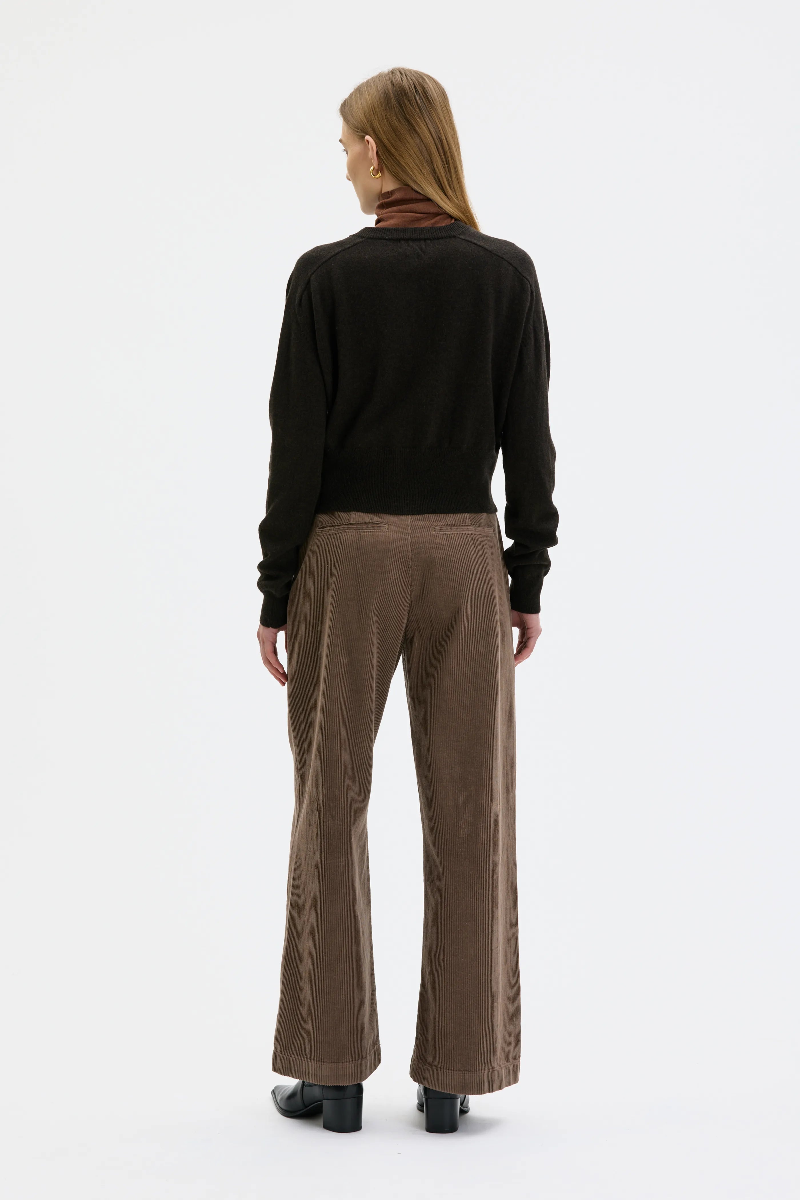 Malo Fine Knitted Lambswool Cardigan - Morel brown