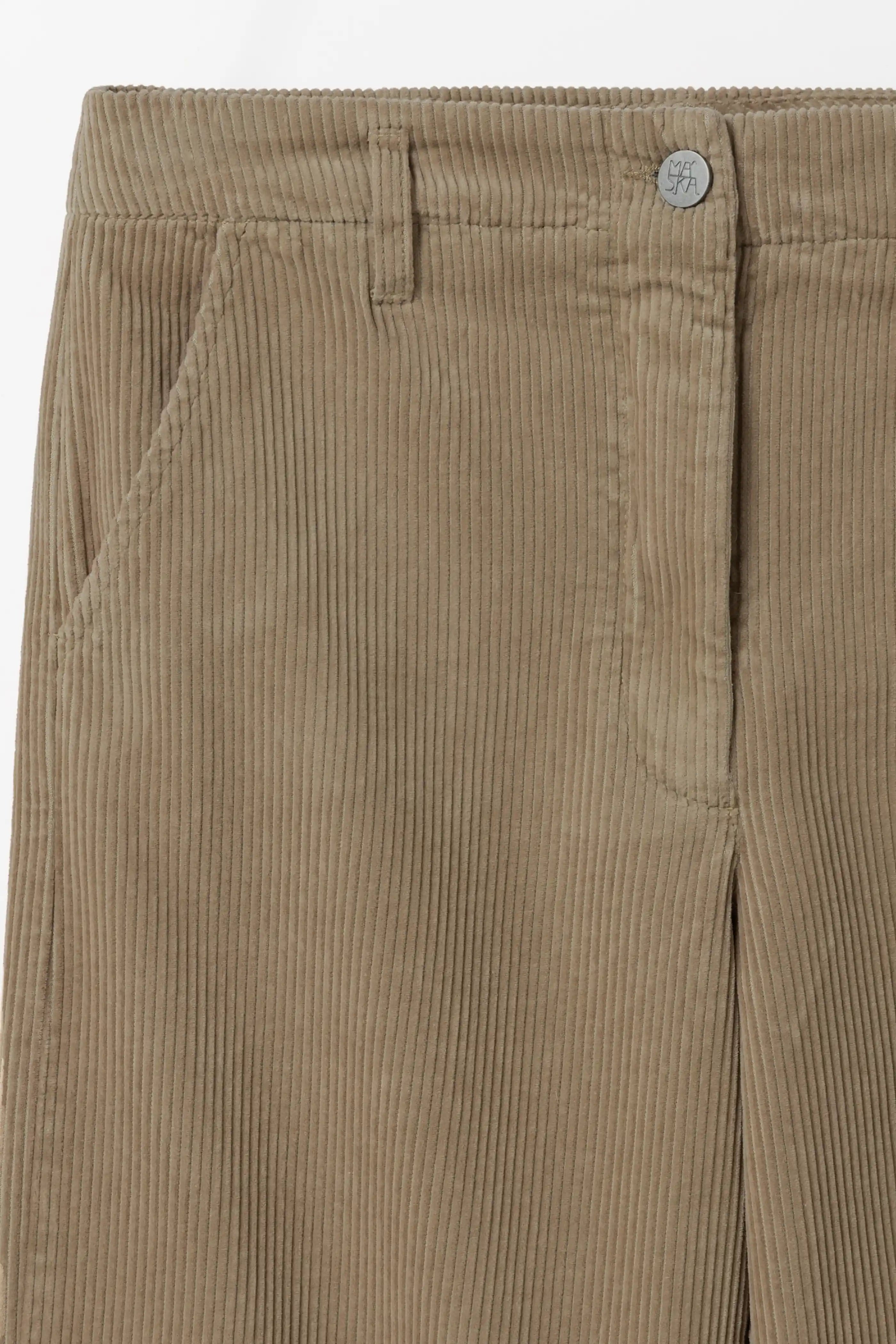 Lail Organic Cotton Corduroy Trousers - Dark Sand