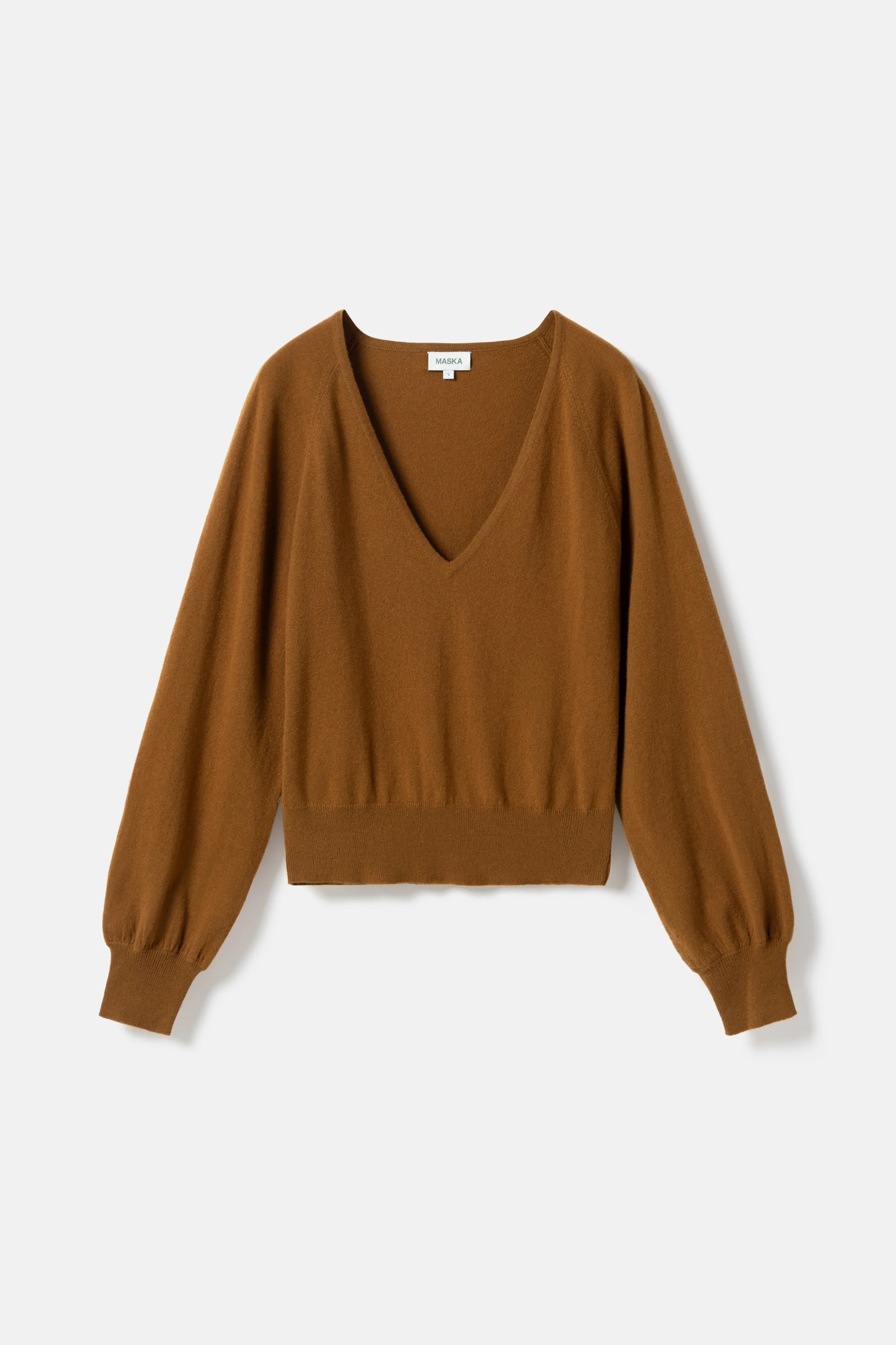 Rika Fine cashmere V-neck sweater - Roasted Almond Brown