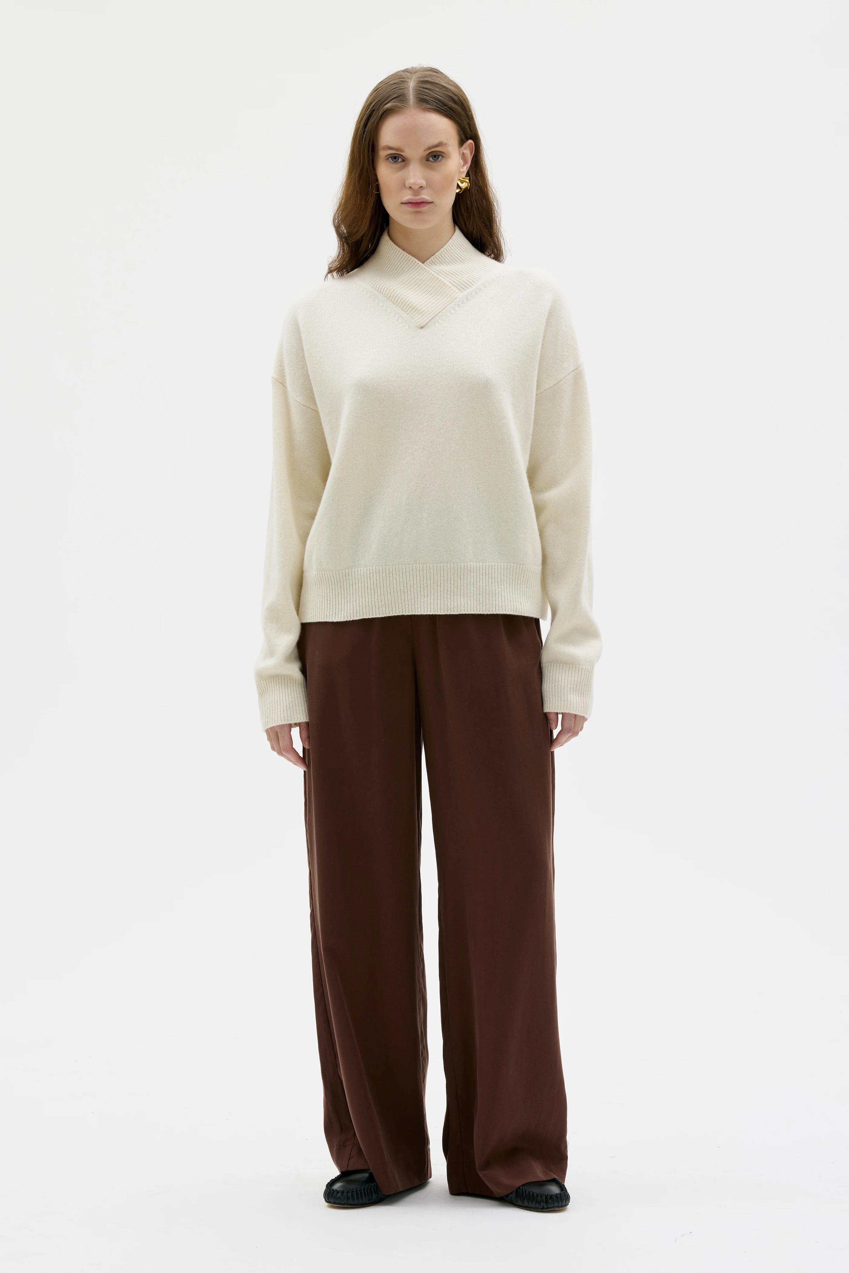 Runo Tröja I Merinoull Och Kashmir - Cream White