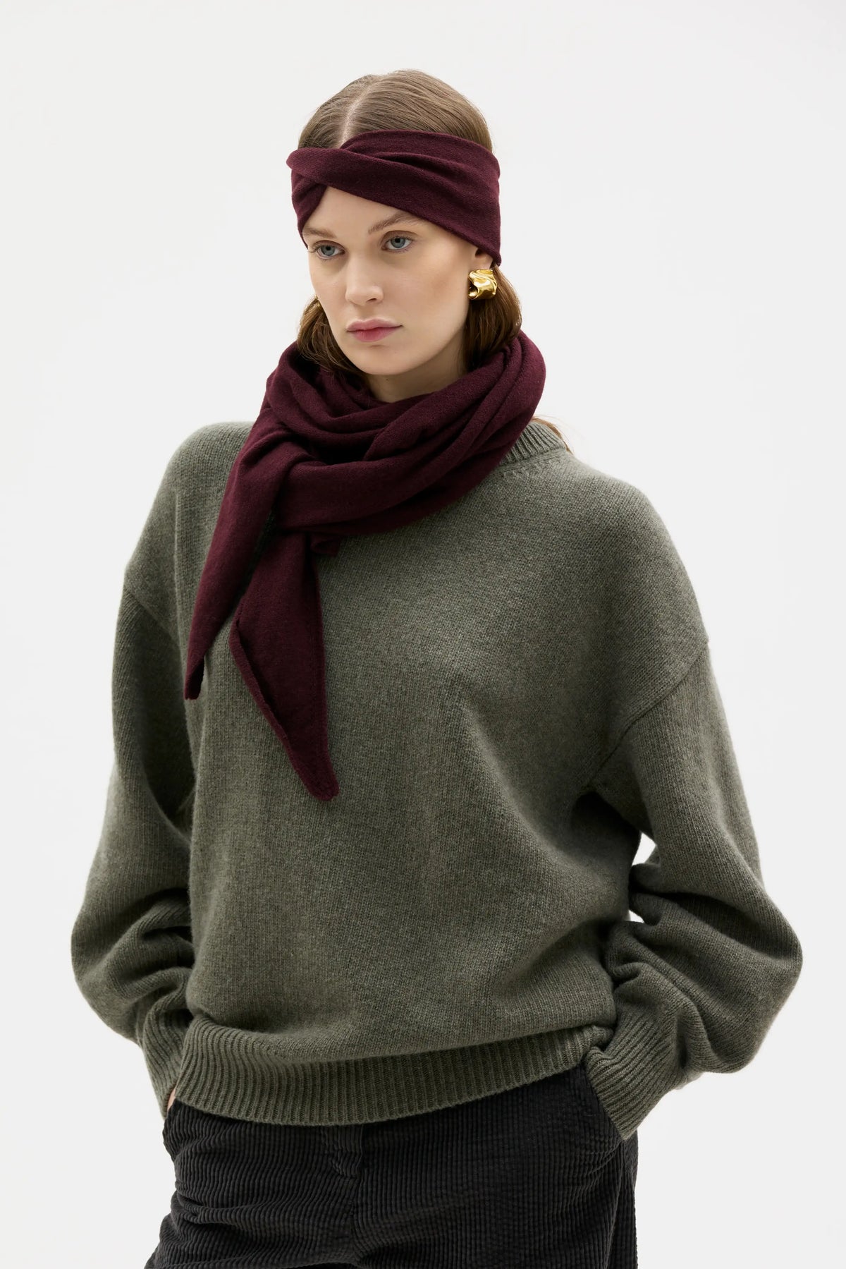 Sue Twisted Headband - Port Wine