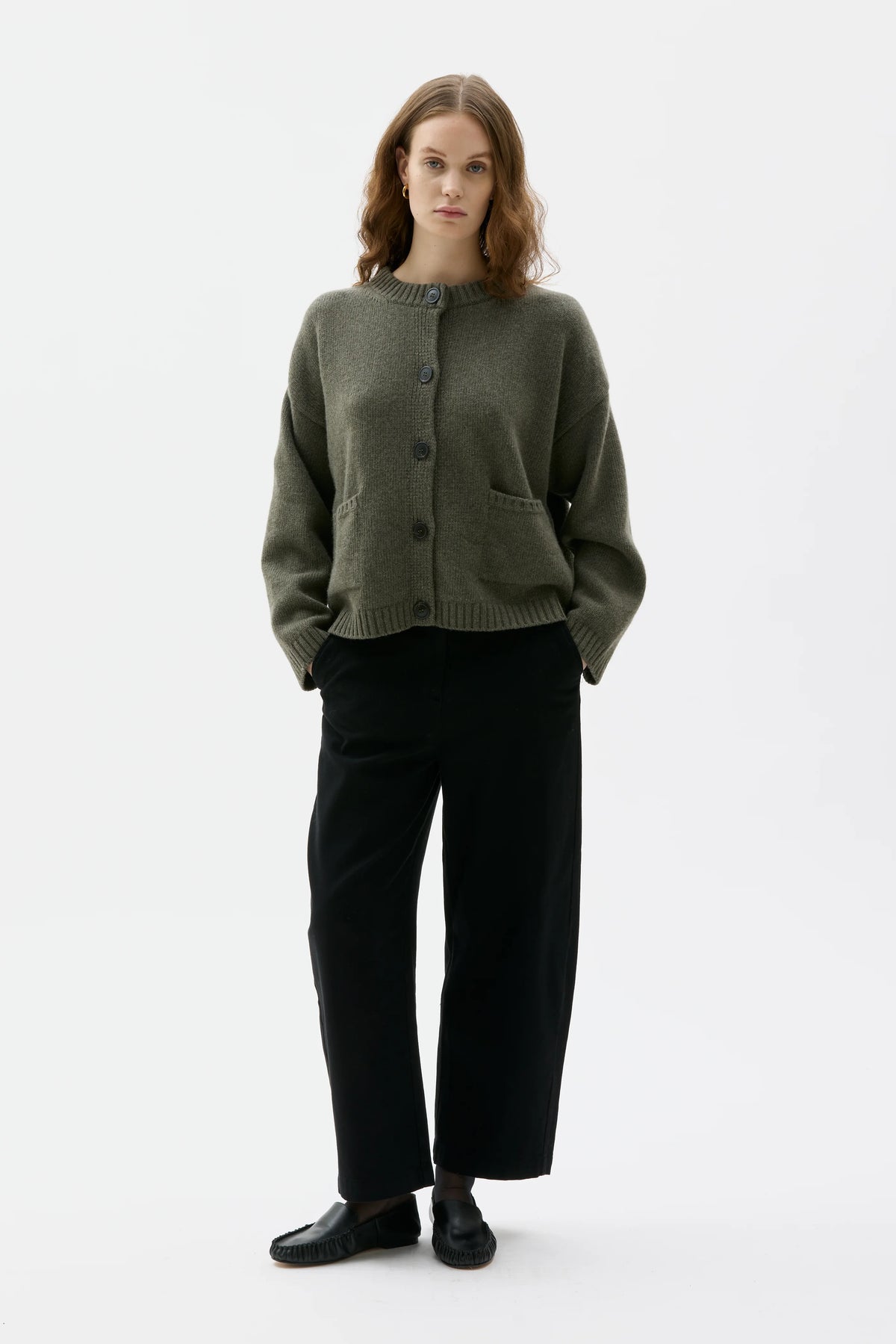 Umi Soft Wool Chunky Cardigan - Laurel Green